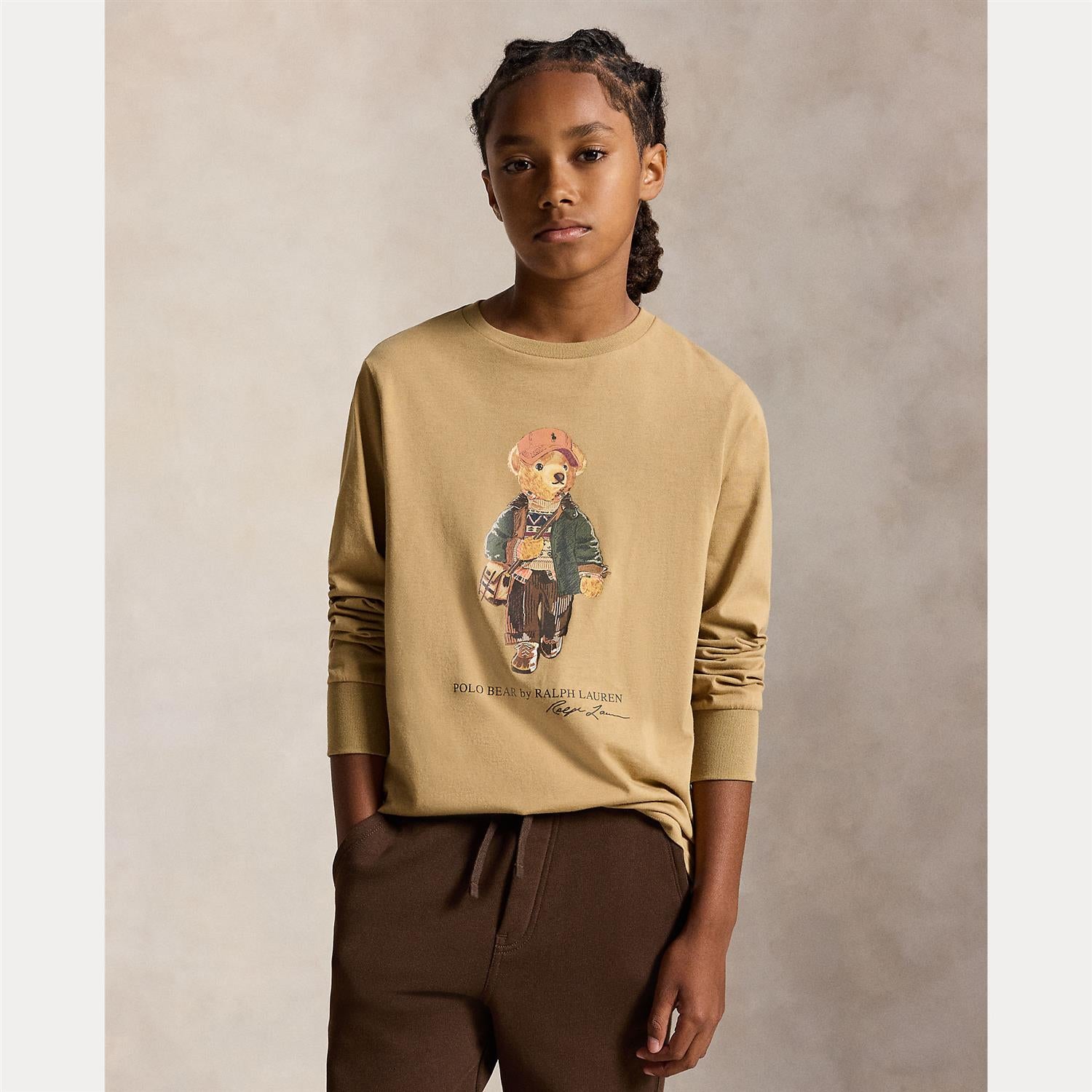 RALPH LAUREN 8-16År Polo Bear Longsleeve Camel