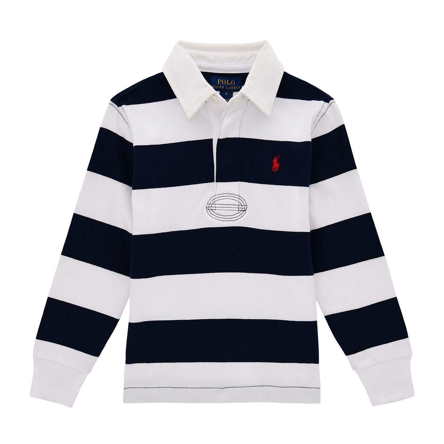 RALPH LAUREN 8-16År Knit Shirts Rugby,Teens Blå/Hvit