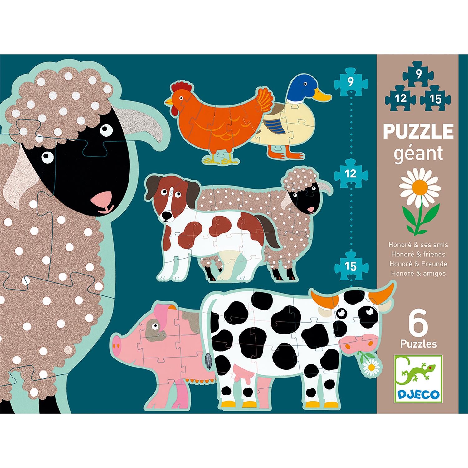 DJECO Puslespill dyr bondegård Multi - Farmor Ingvarda