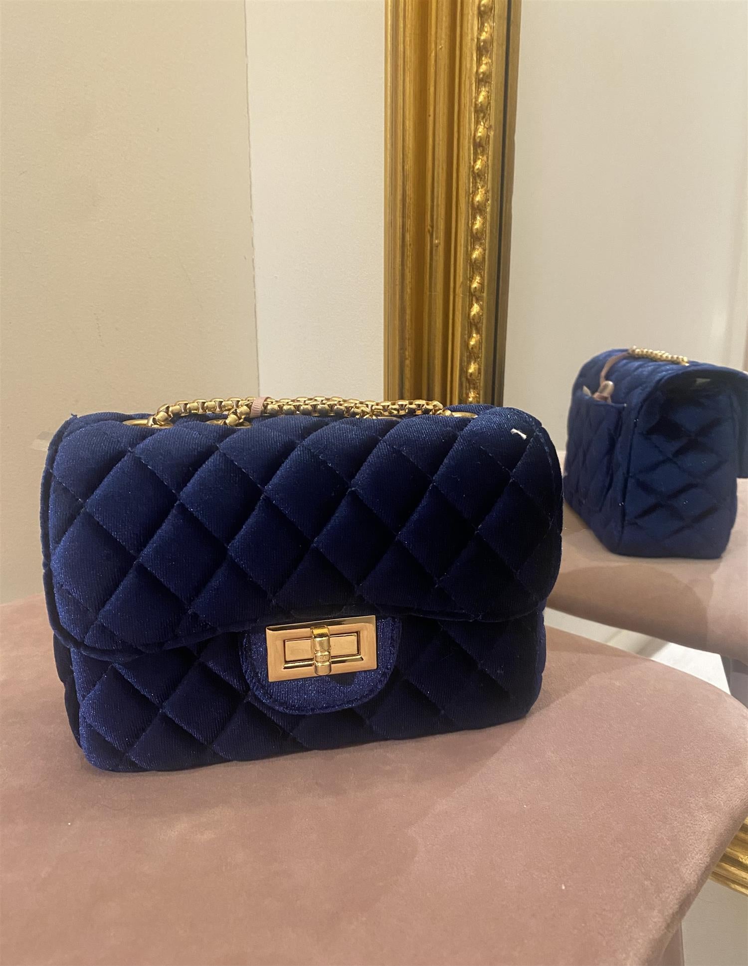 PRINSESSEFIN Velvet bag Blue