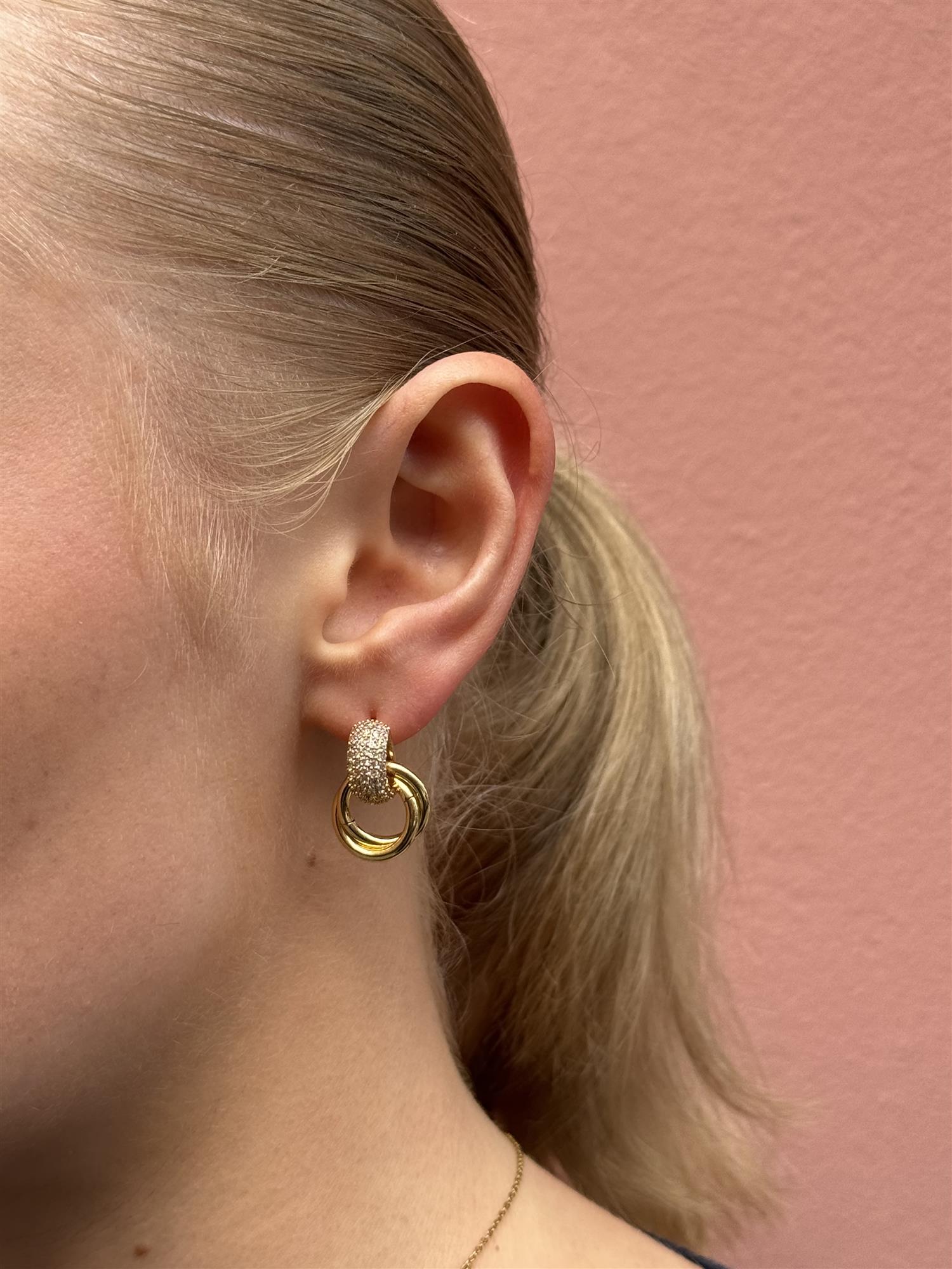 ORELIA Pave Interlocking Earrings