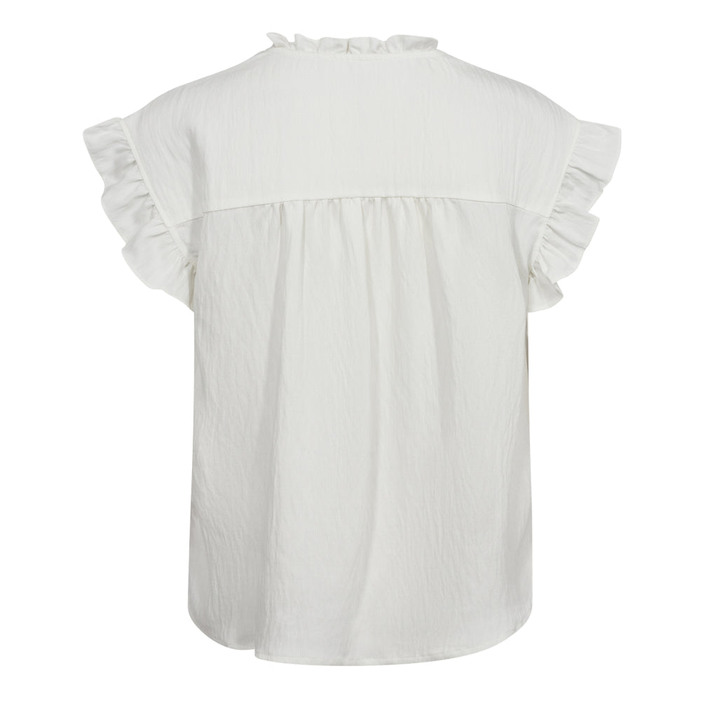 CO´ COUTURE Sueda Frill Smock Top Hvit