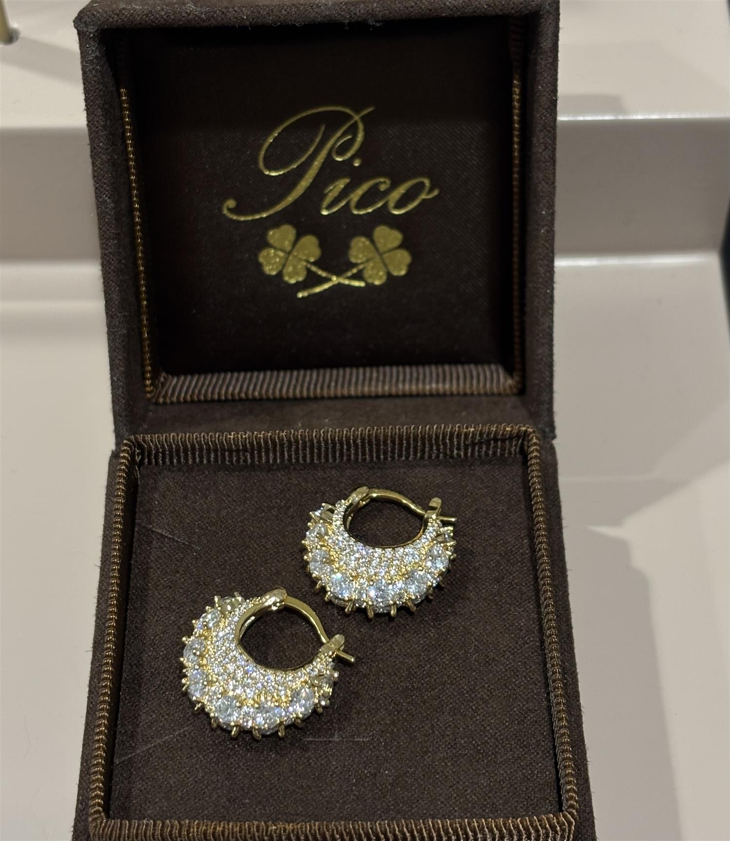 PICO Zahara Crystal Hoops Clear