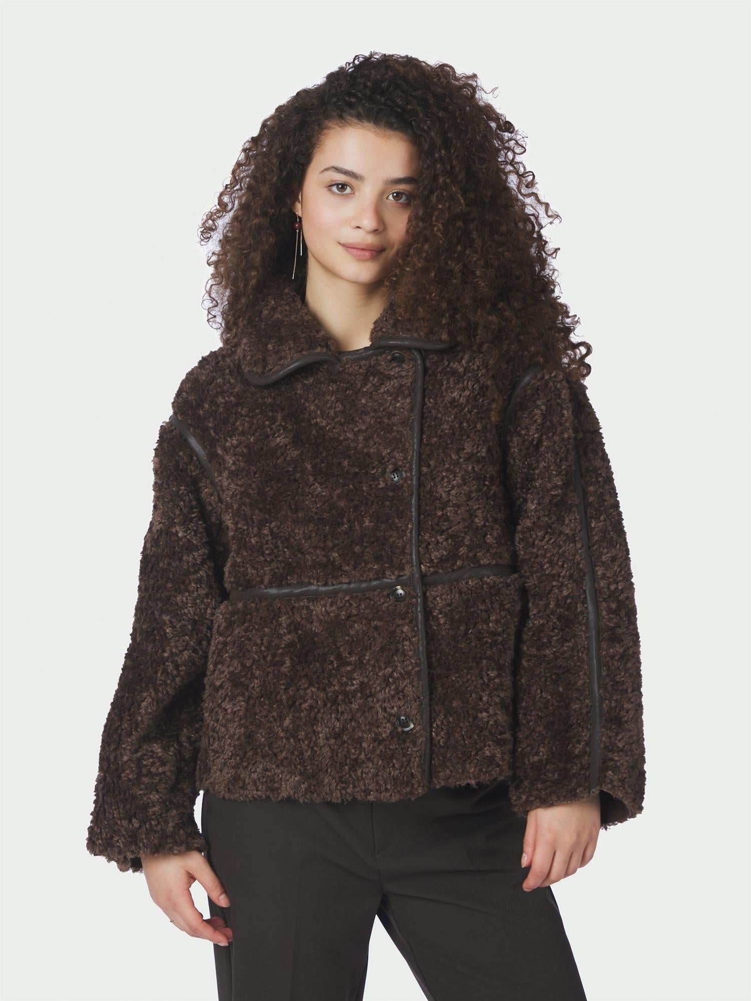NEO NOIR Castor Faux Fur Jacket