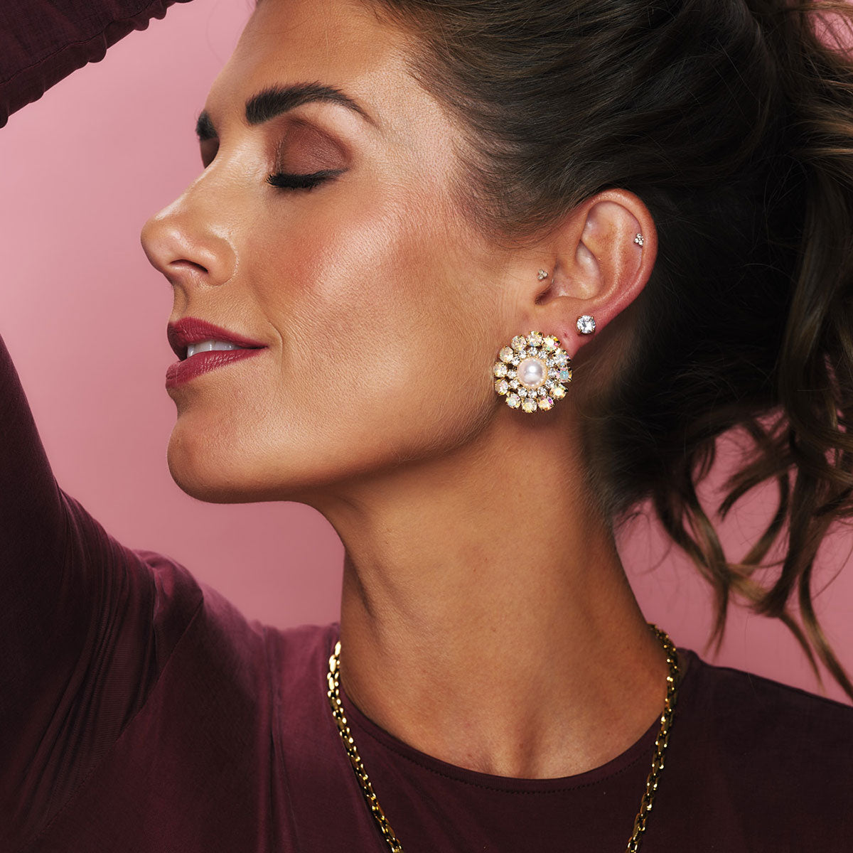 TONE DAMLI by A & C Perfect World Gold, Øredobb-sett