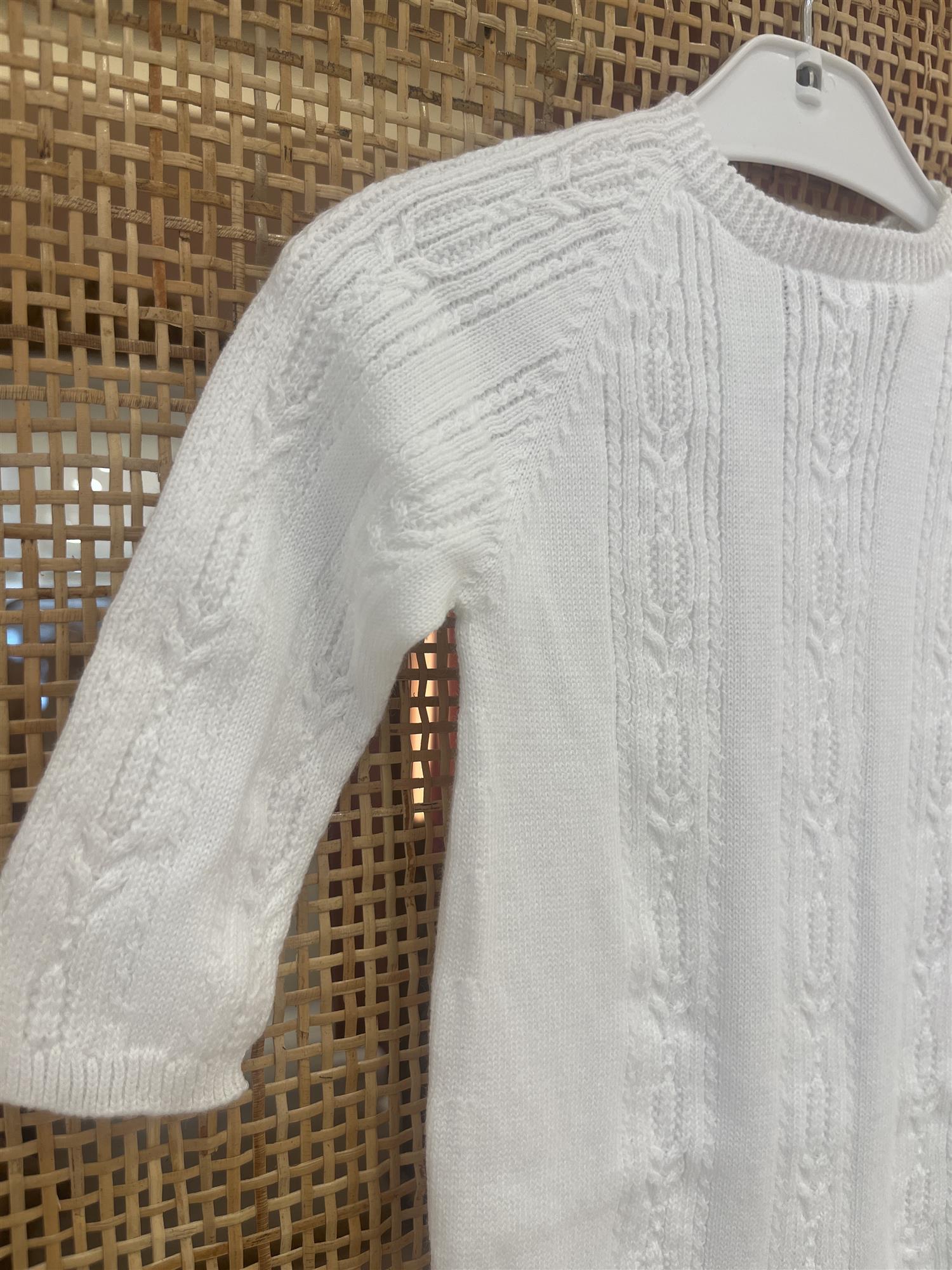 WEDOBLE Strikket Babydress Hvit - Farmor Ingvarda