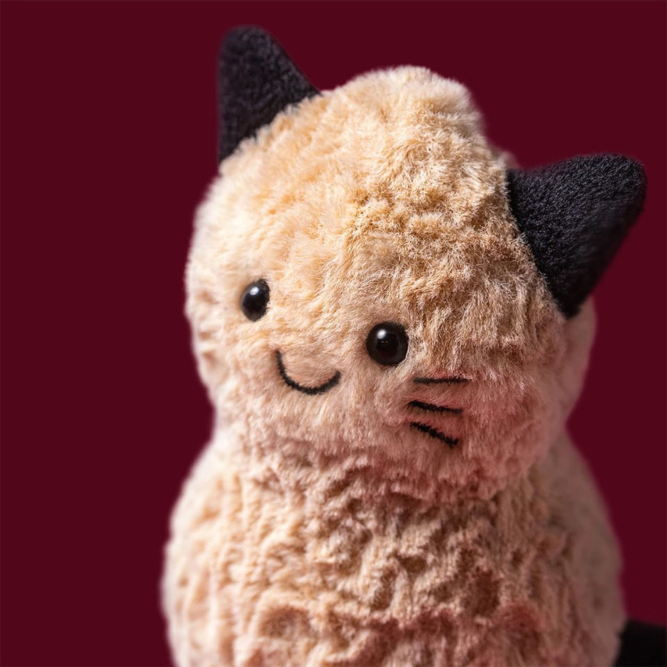 JELLYCAT Amuseables Peanut katteleke i sittende posisjon, 12 cm, myk og fargerik leketøy for barn.