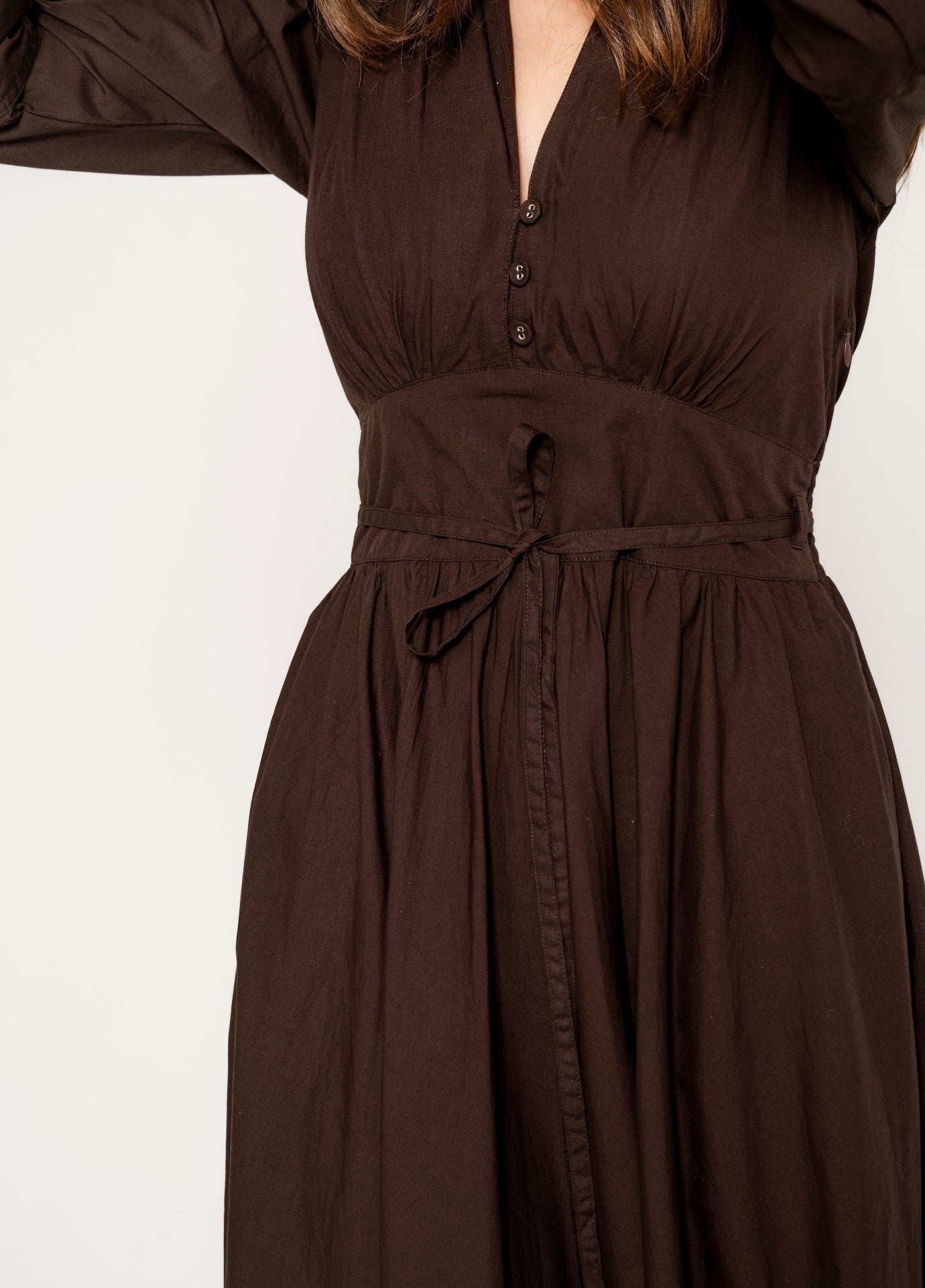 MISSMAYA Maria Dress Chocolate Poplin