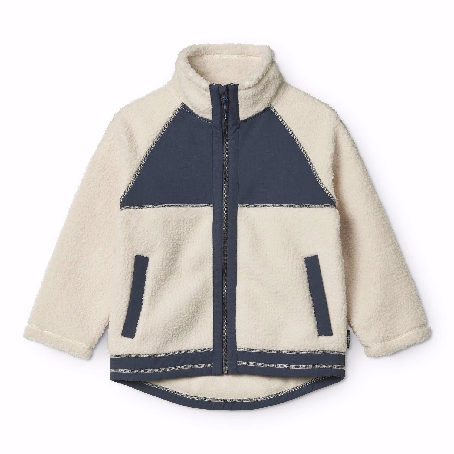 MOLO 4-12ÅR Usher Fleece Jacket Krem/Blå