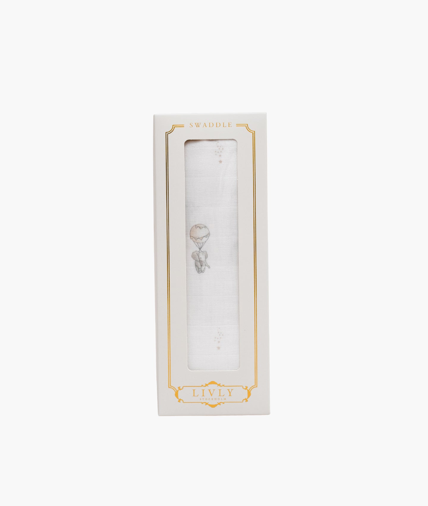LIVLY Flying Elephants Swaddle Hvit