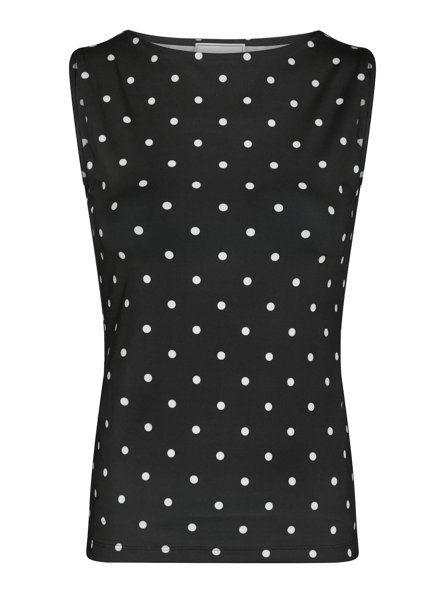 NEO NOIR Ditty Jersey Dot Top Black