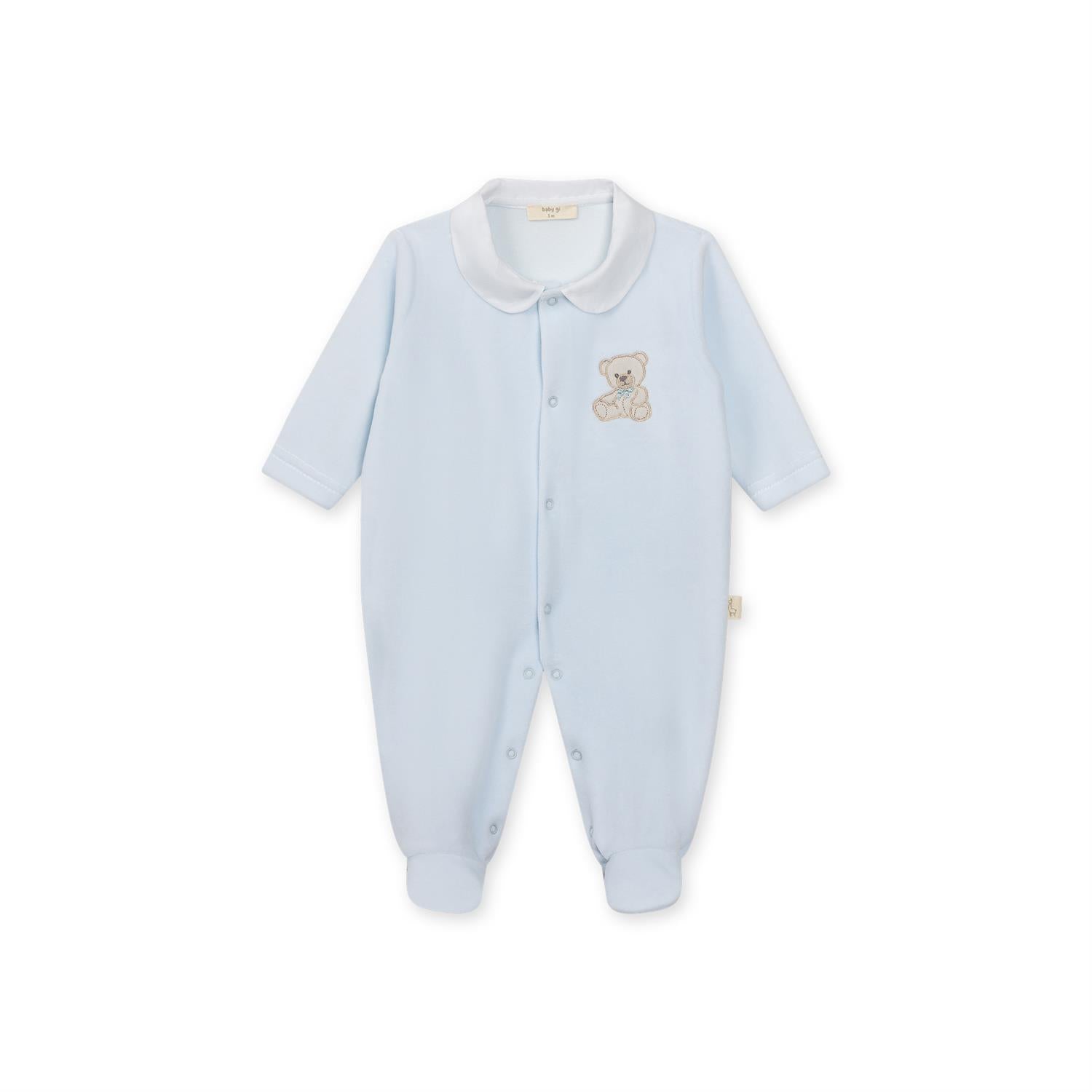 BABY GI Velourdress m/Fot,Sweet Teddy Blå