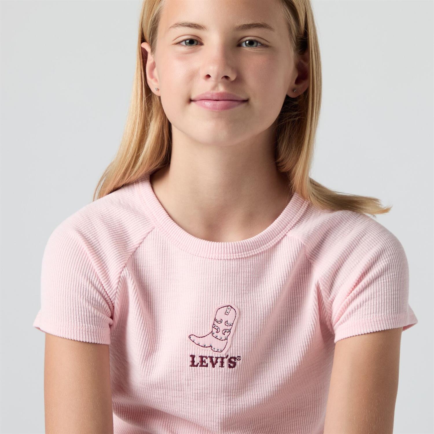 LEVIS T-skjorte Rib Rosa