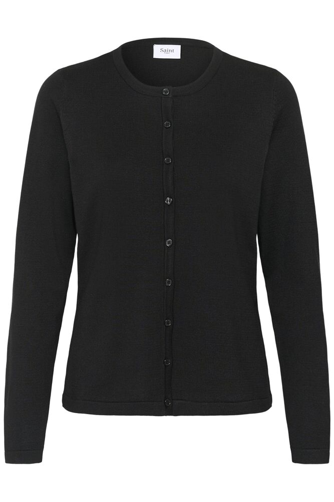 SAINT TROPEZ Mila R-Neck Cardigan Black