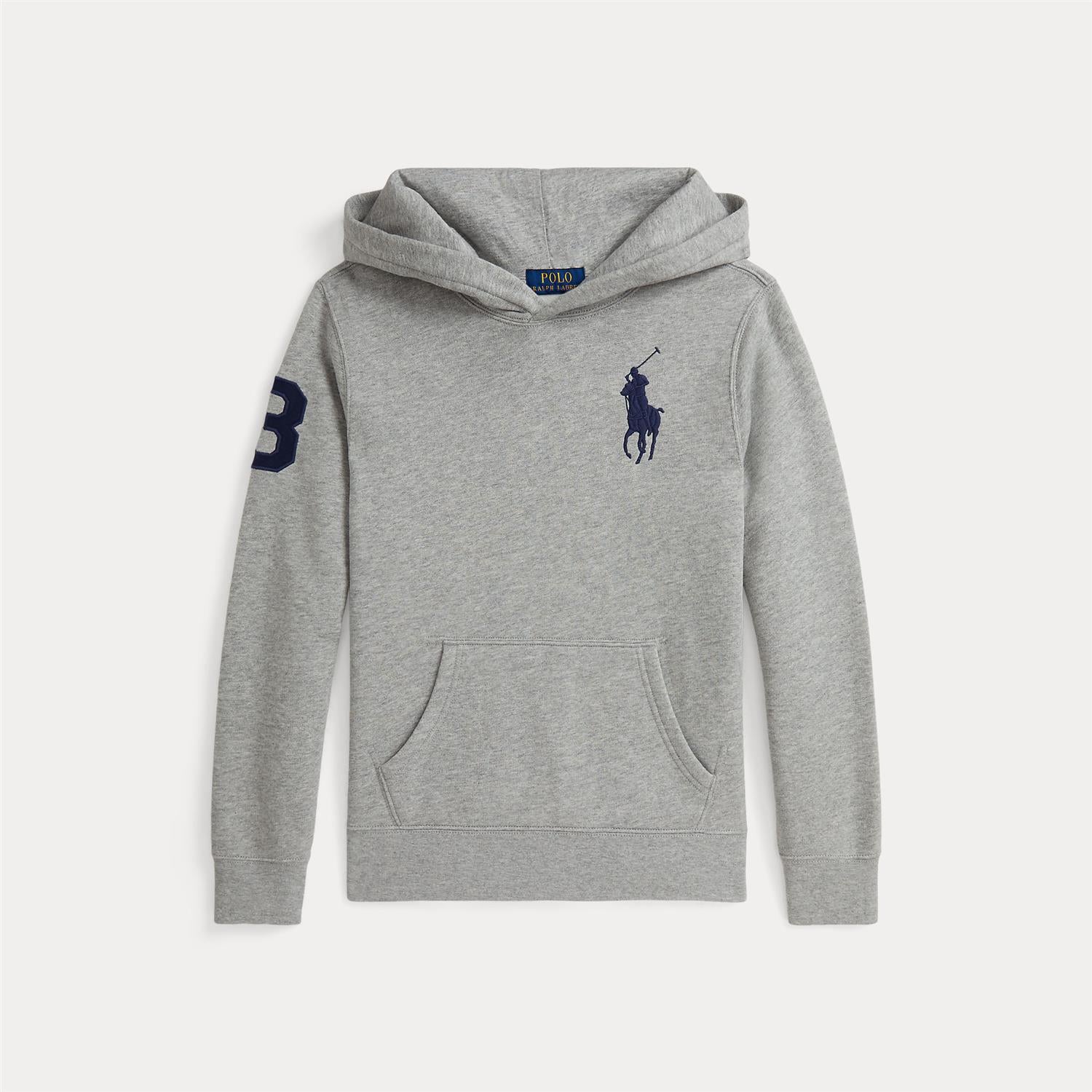 RALPH LAUREN 8-16År Hettegenser m/stor logo Grå