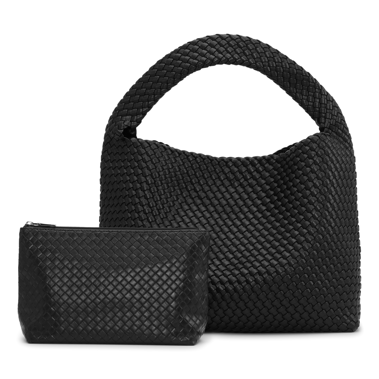 SUI AVA Woven Daily Shopper + Pouch Black