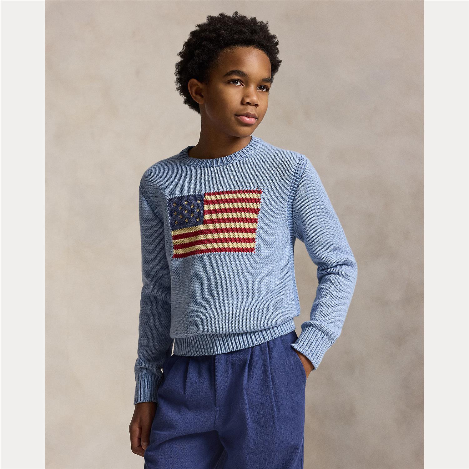 RALPH LAUREN 8-16År Flag CN Sweater