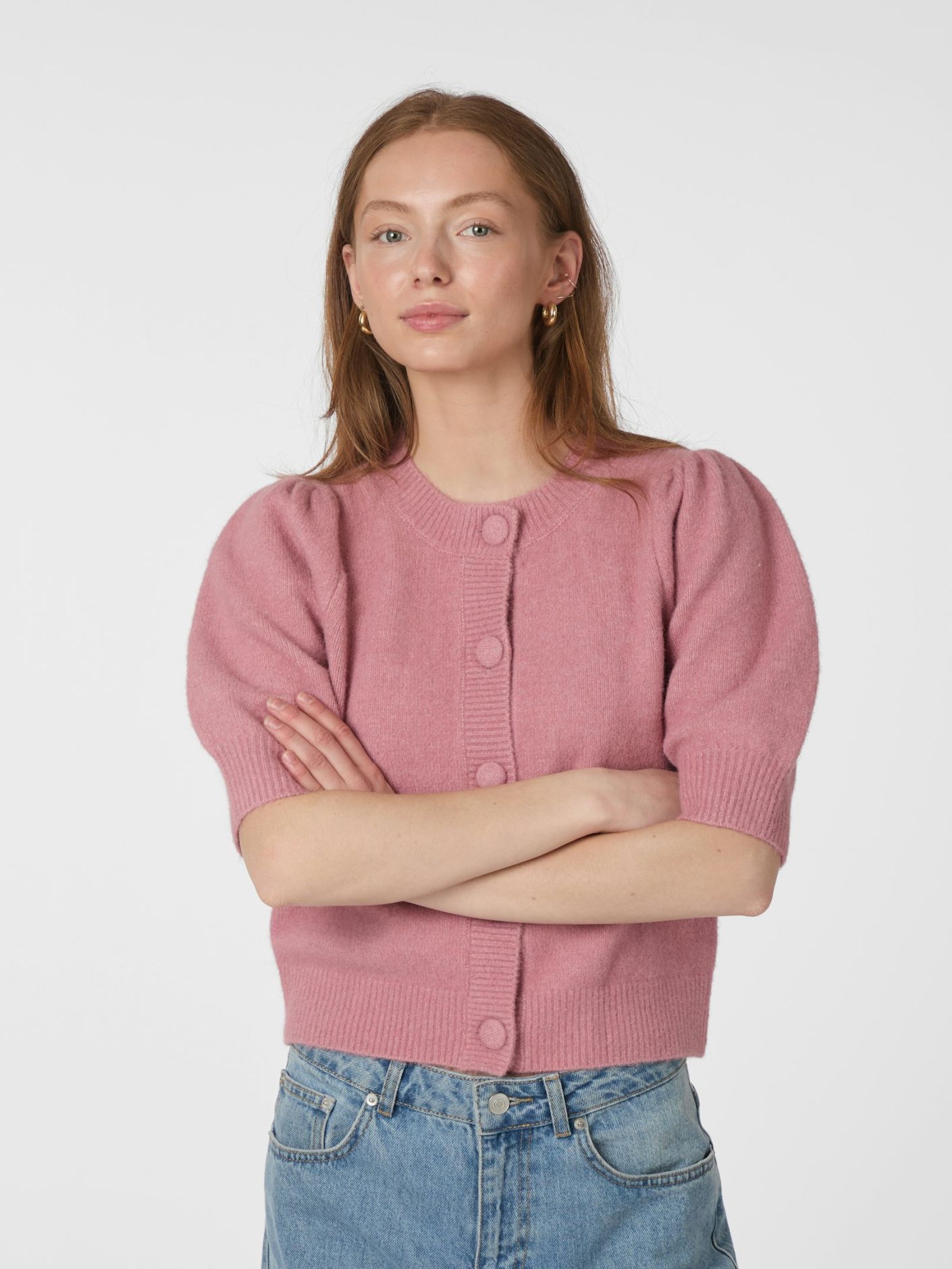 NEO NOIR Trudy Knit Cardigan Rose