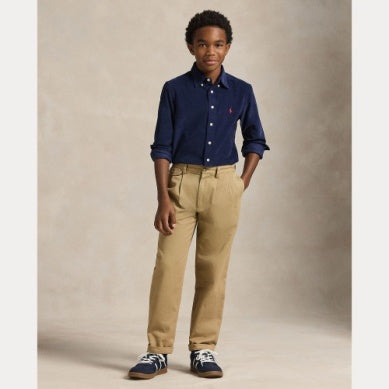 RALPH LAUREN 8-16År Smalstripet Cord Skjorte Mørkeblå
