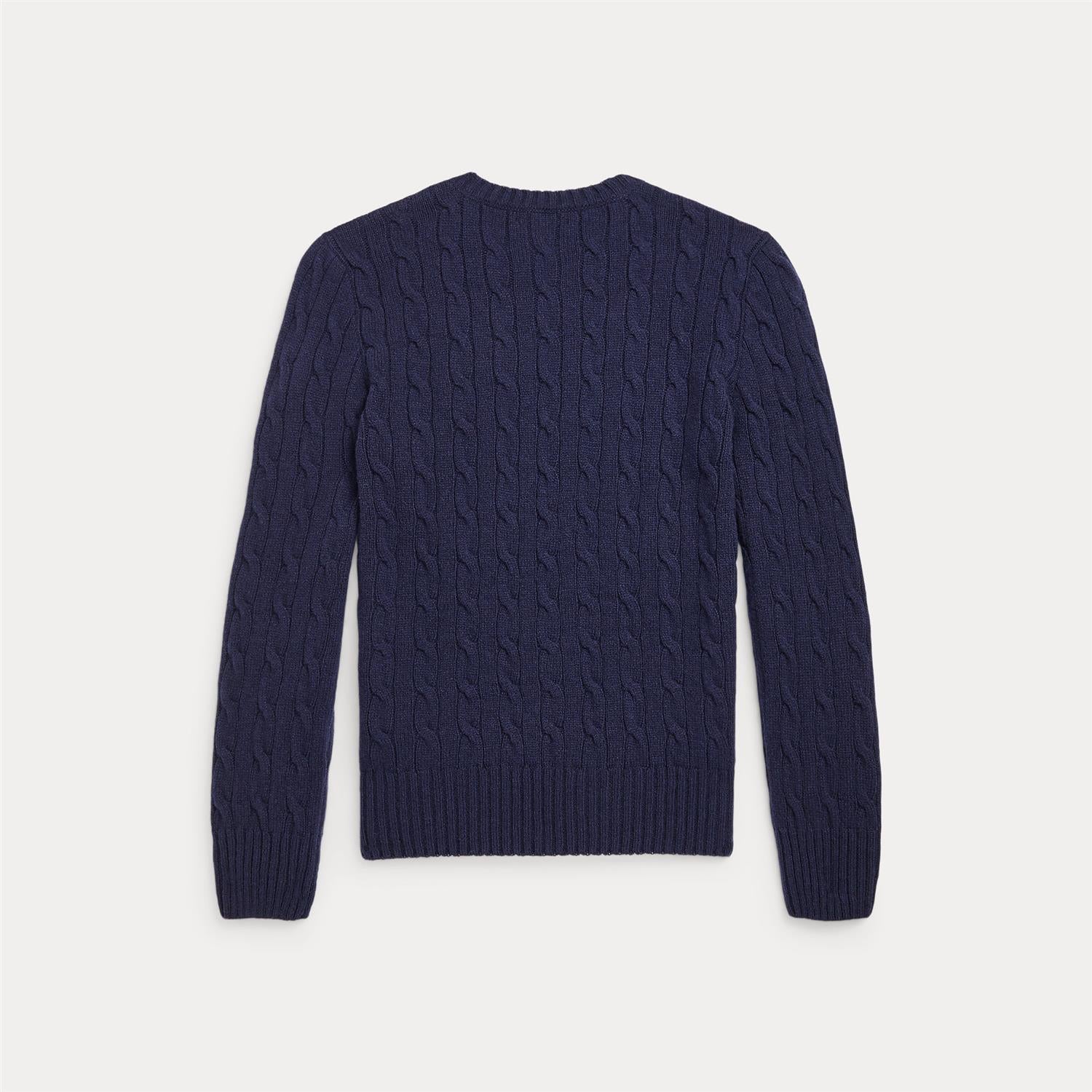 RALPH LAUREN 8-16År Kabelstrikket genser i ull og kasjmir