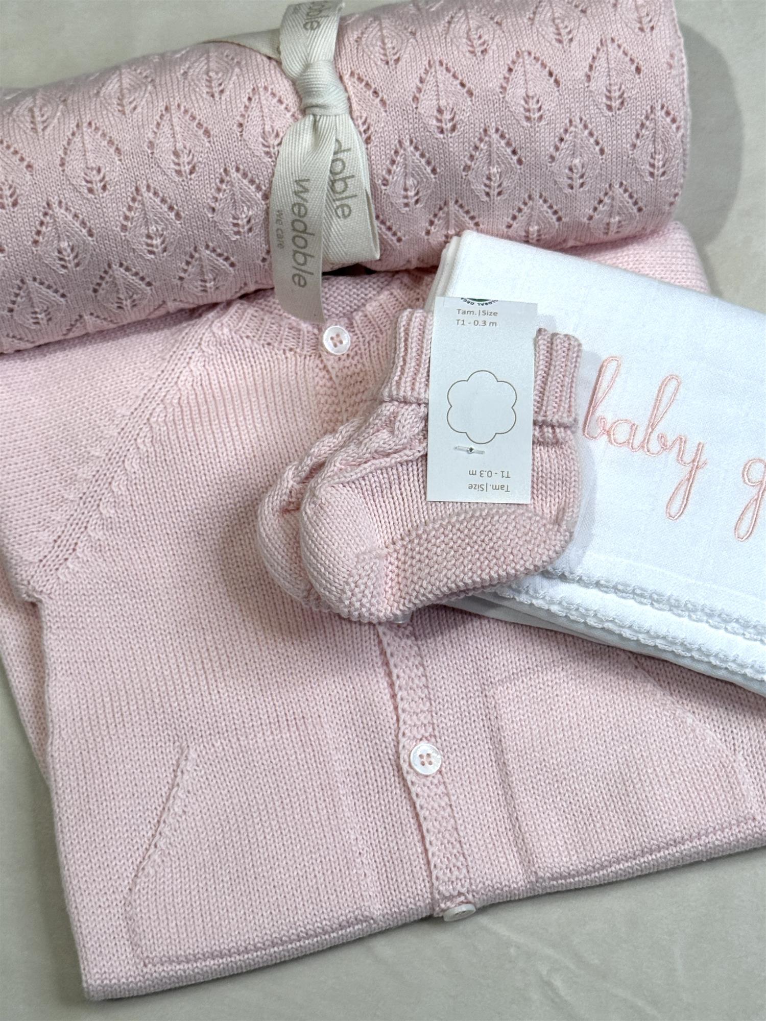 WEDOBLE Strikket Babydress Lys Rosa - Farmor Ingvarda