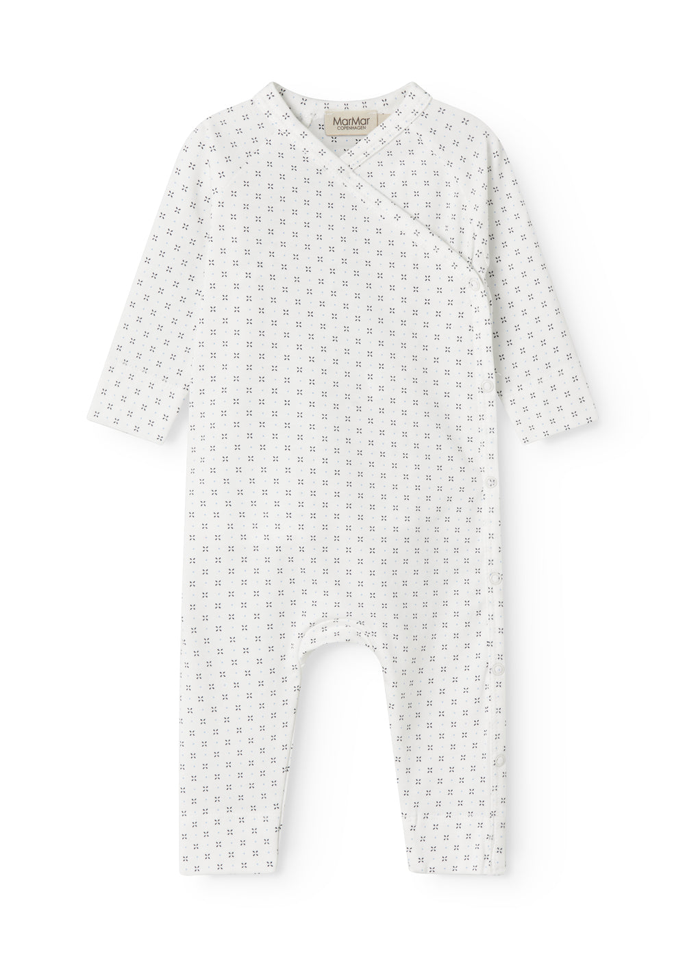 MARMAR COPENHAGEN 0-3ÅR Rulo heldress u/fot,Newborn Hvit/Blå - Farmor Ingvarda