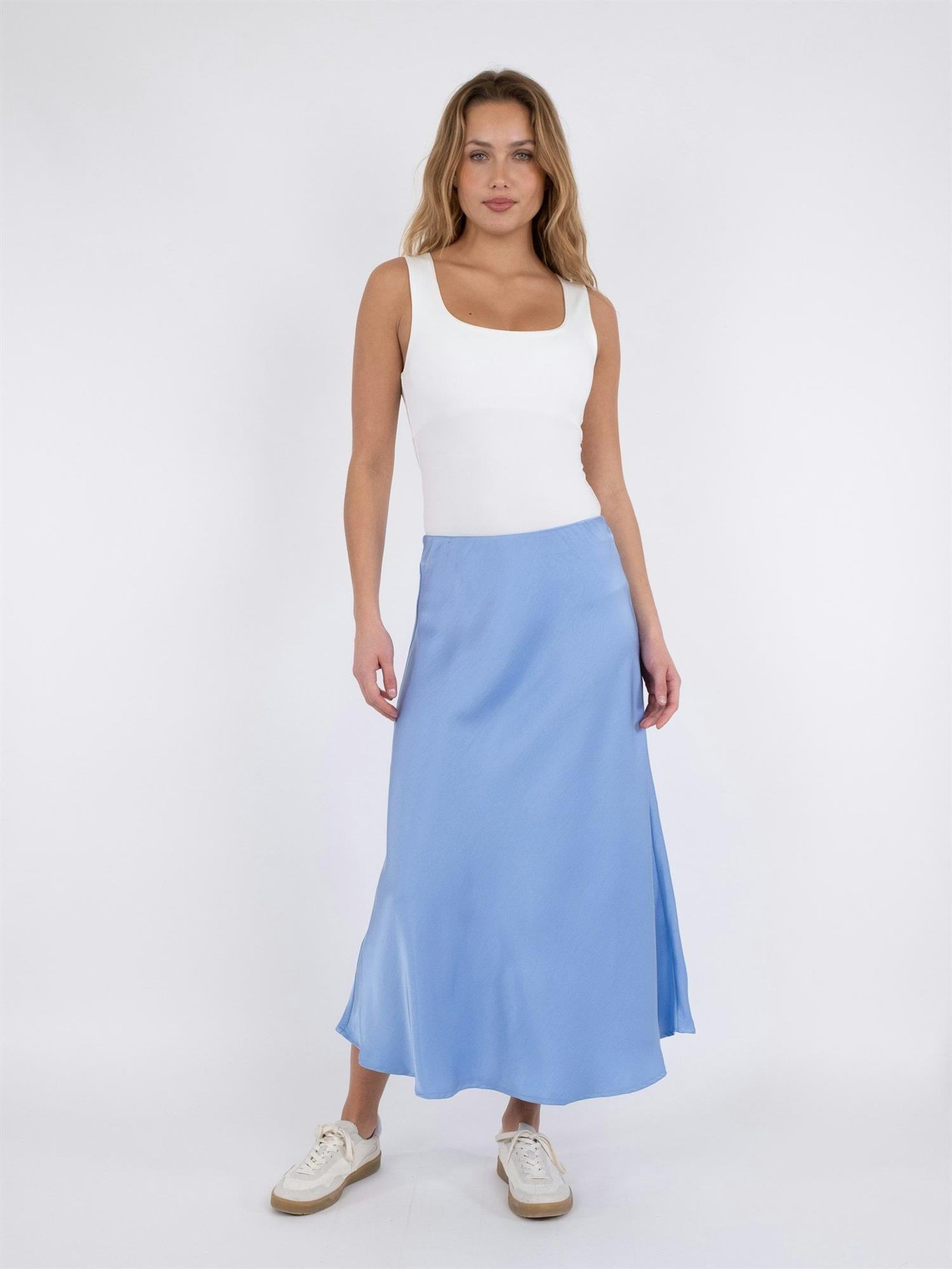 NEO NOIR Bovary Skirt dusty blue Blå