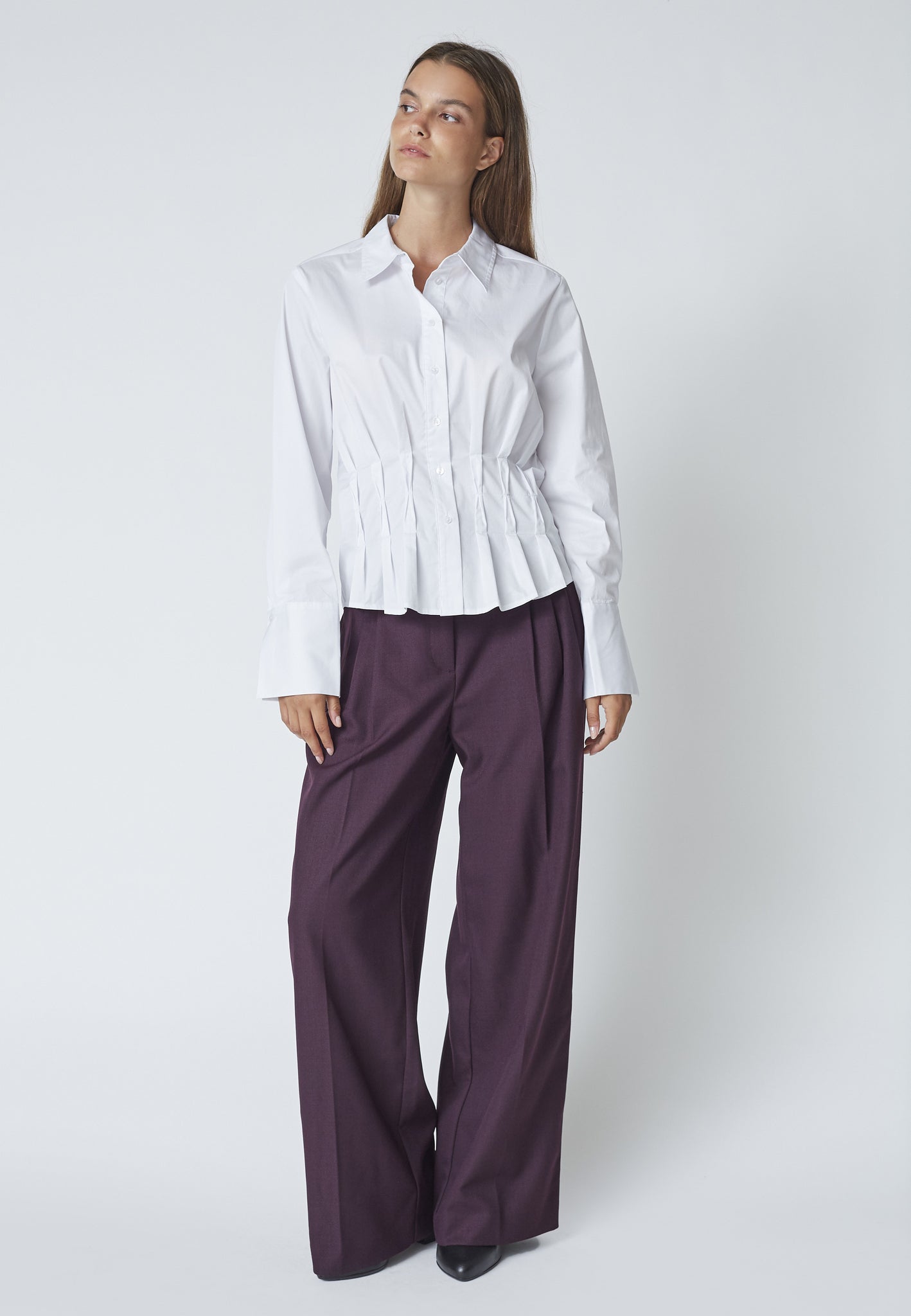 CO´ COUTURE Poppy Pleat Waist Shirt White