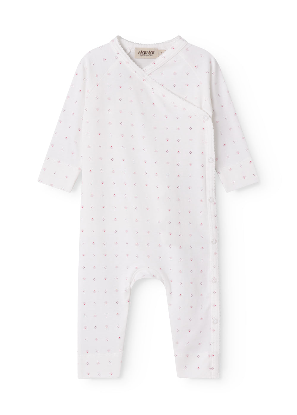 MARMAR COPENHAGEN 0-3ÅR Rulo heldress u/fot,Newborn Hvit/Rosa - Farmor Ingvarda