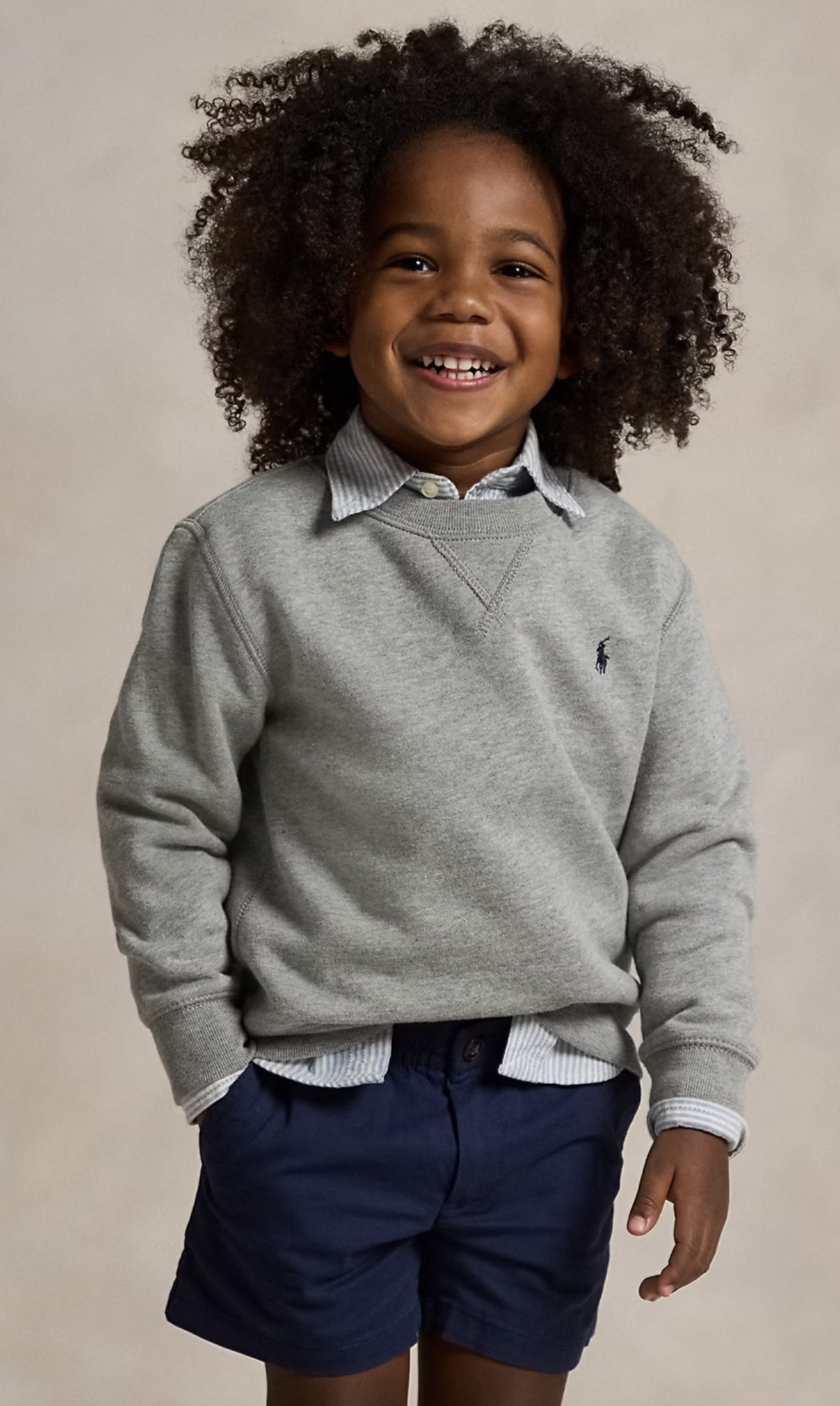 RALPH LAUREN 2-7År Long Sleeve CN-Tops Grå