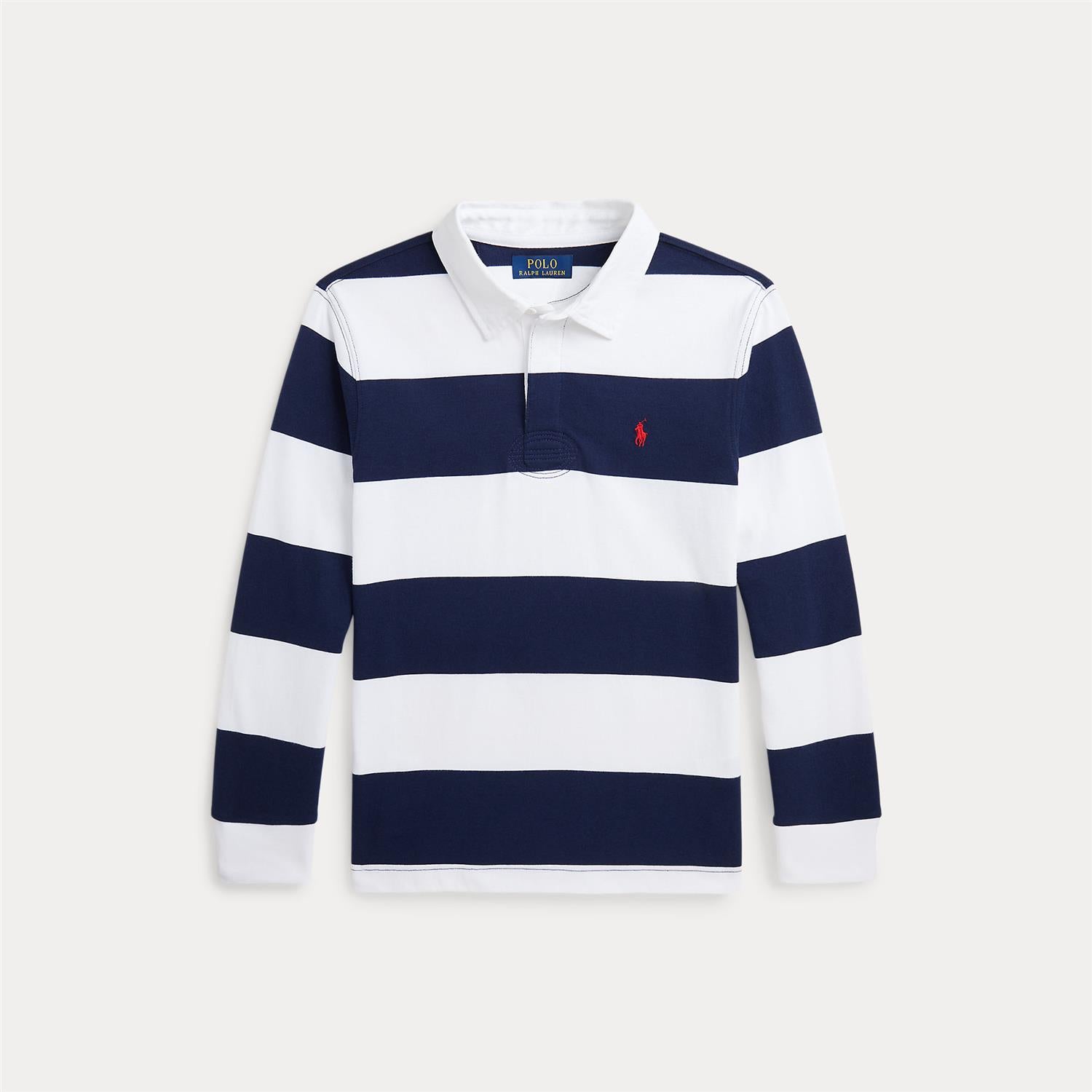 RALPH LAUREN 8-16År Knit Shirts Rugby,Teens Blå/Hvit