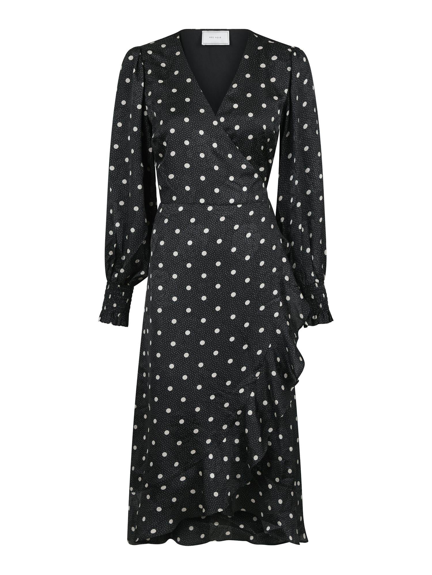 NEO NOIR Eva retro dot dress Sort