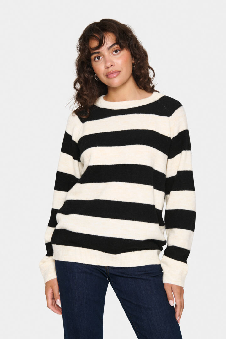 SAINT TROPEZ Garbie Pullover Stripe Ice/Black