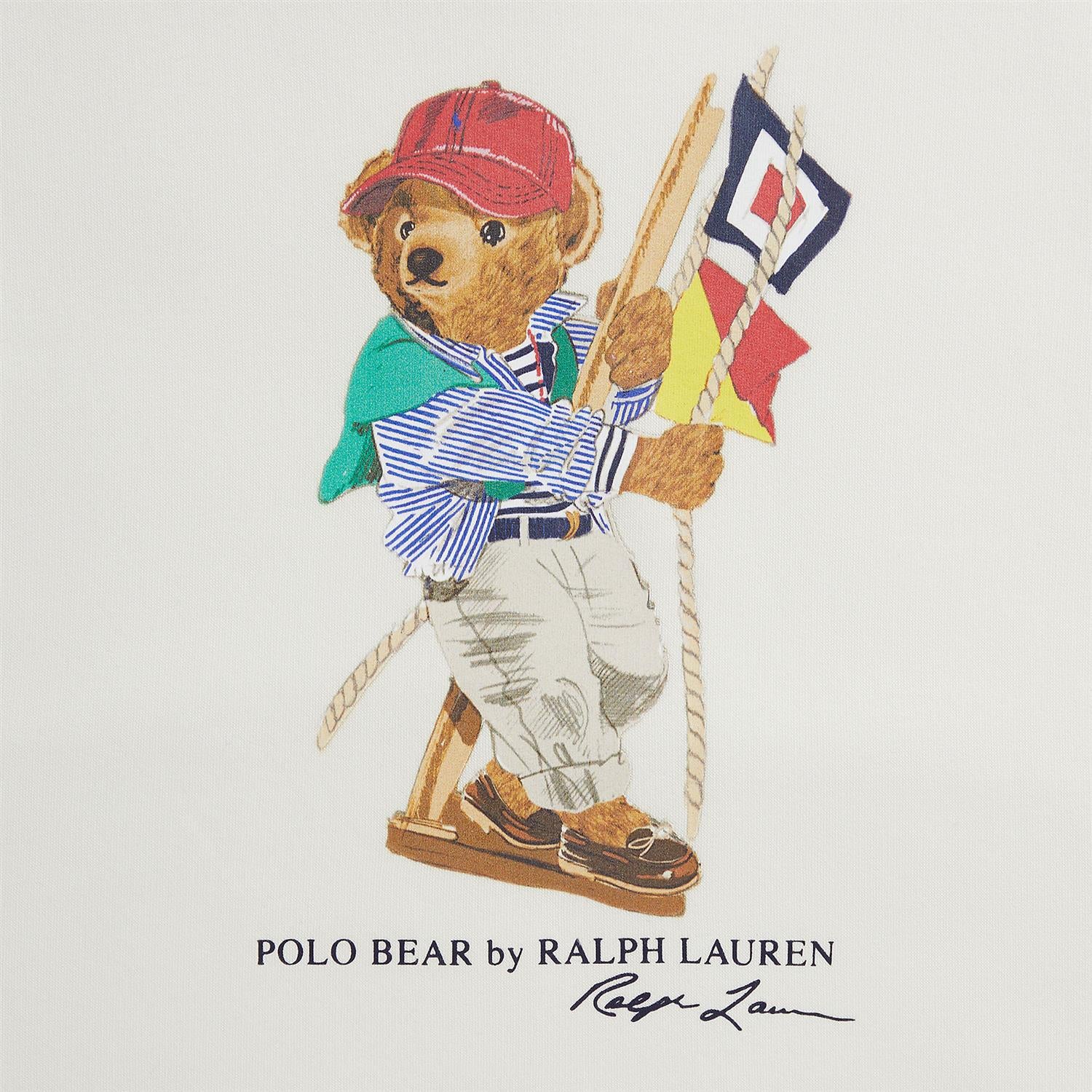 RALPH LAUREN 8-16År Polo Bear Hettegenser Hvit - Farmor Ingvarda