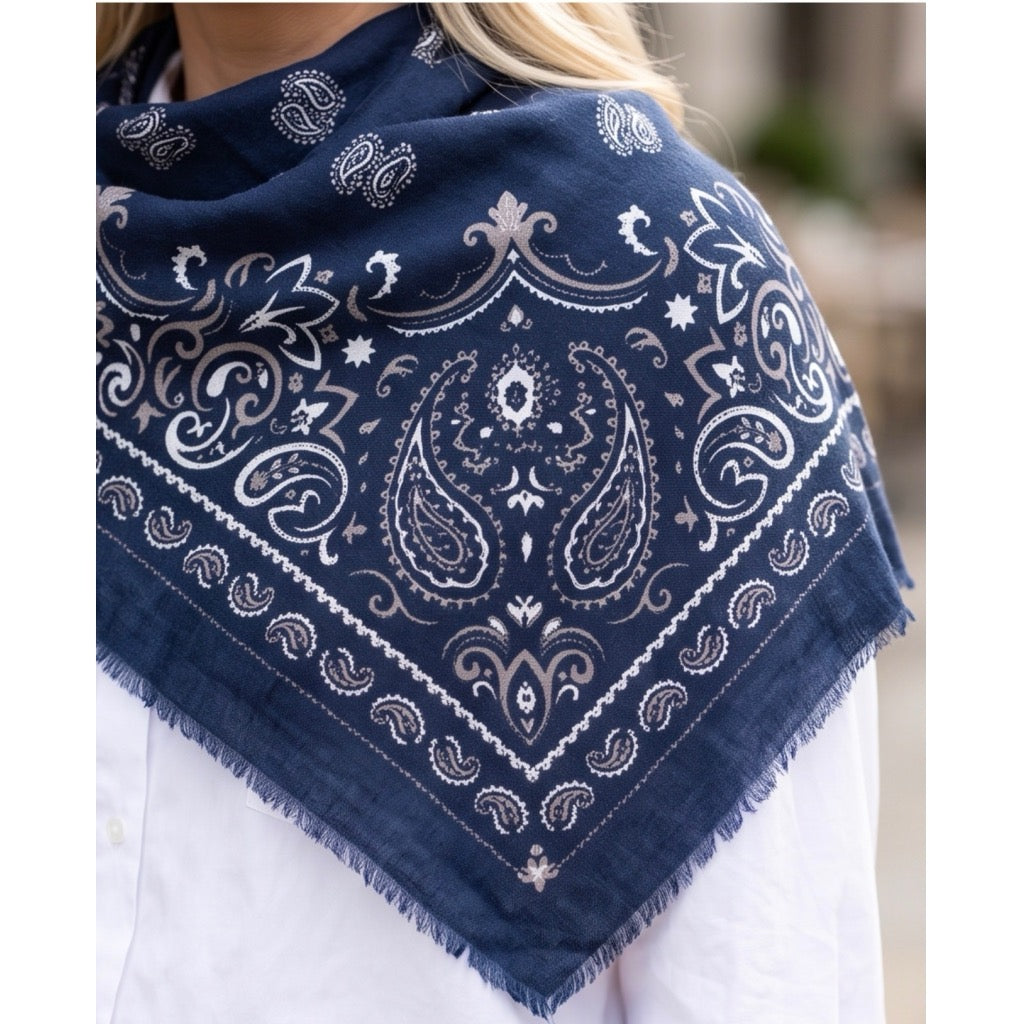 ENDLESS El Paso Scarf Blå med Beige