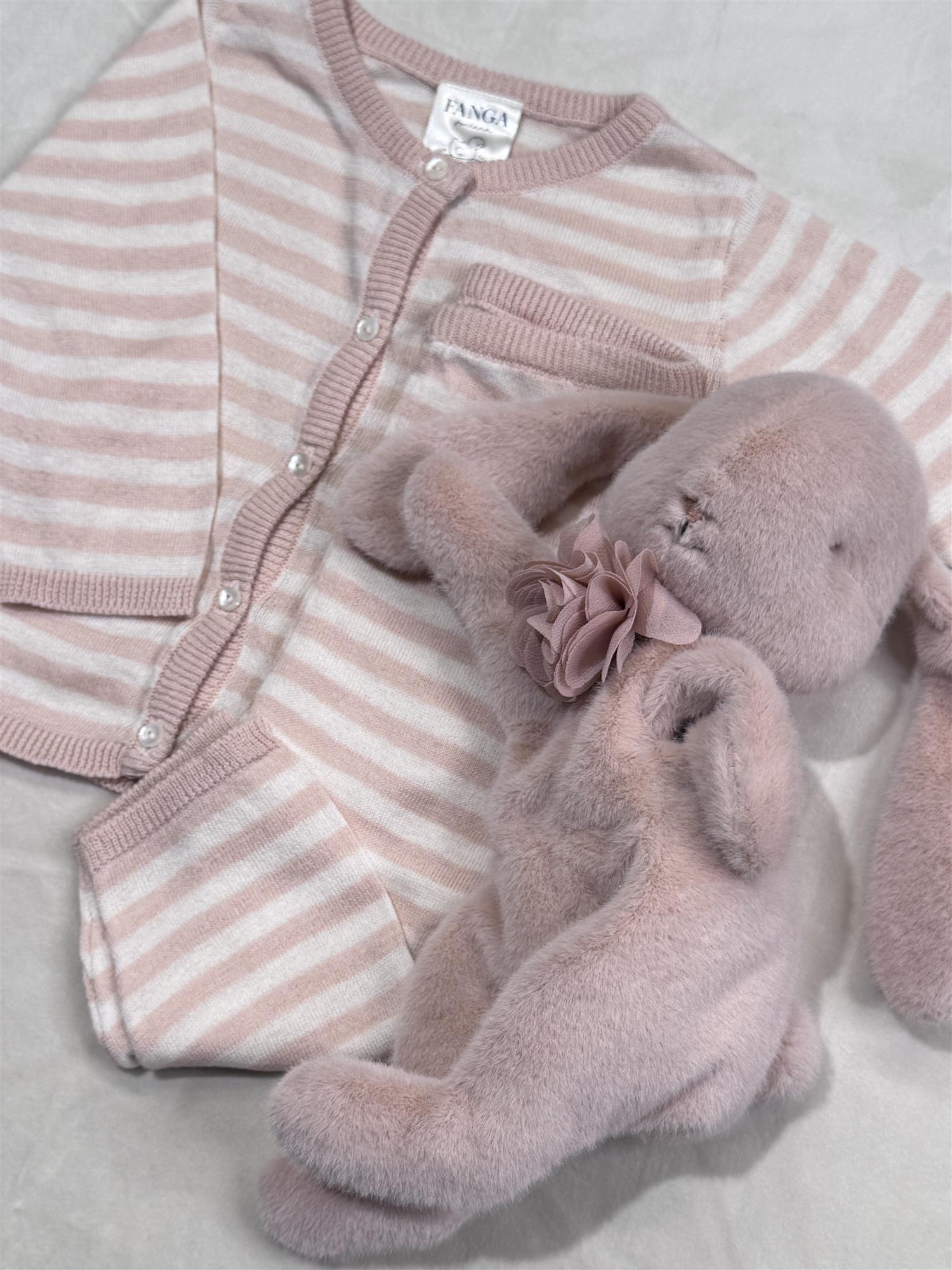FANGA FONTANA by Konges Sløjd Venti Knit Cardigan Krem/Rosa - Farmor Ingvarda