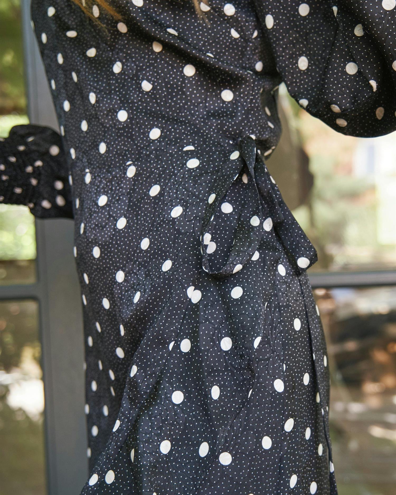 NEO NOIR Eva retro dot dress Sort