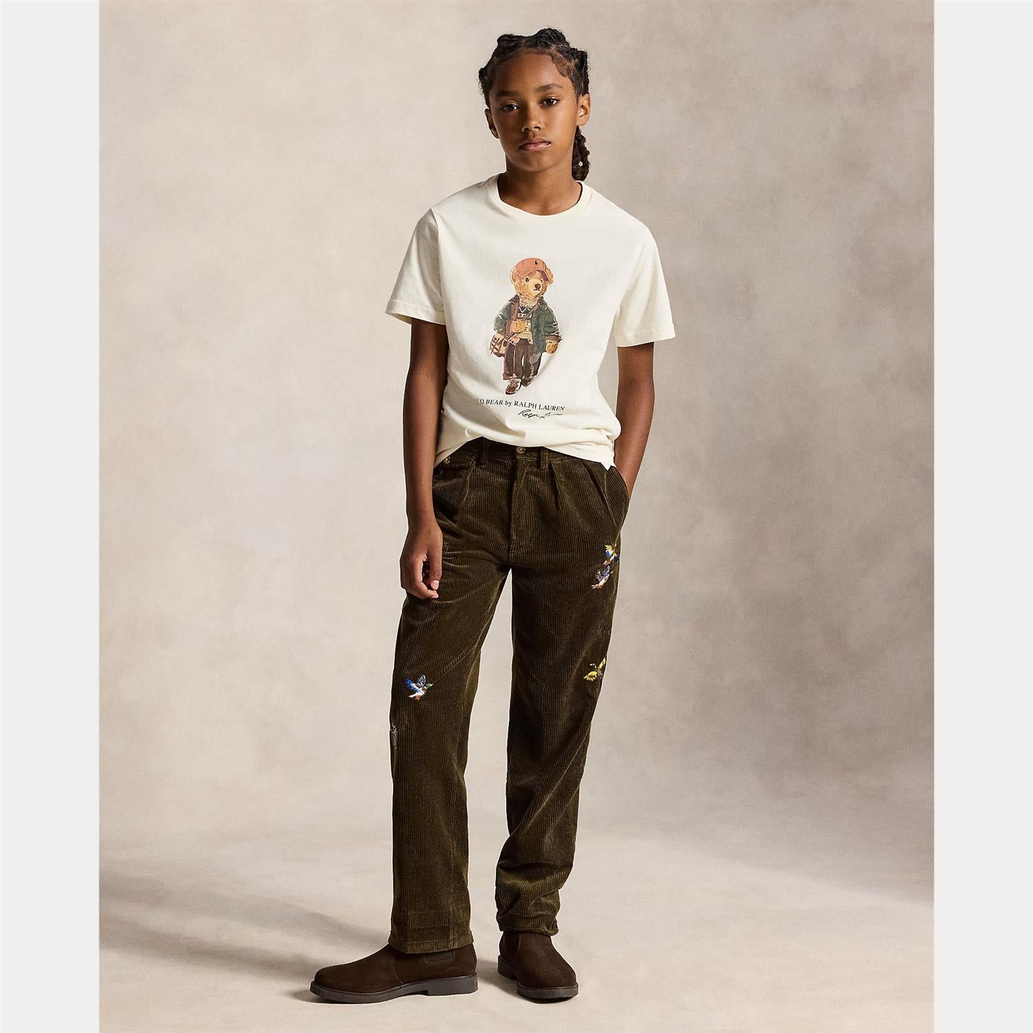 RALPH LAUREN 8-16År Polo Bear T-skjorte Krem