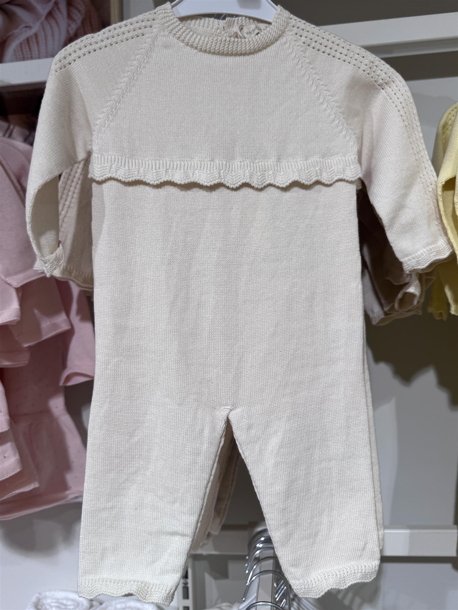 WEDOBLE Strikket Babydress Beige - Farmor Ingvarda