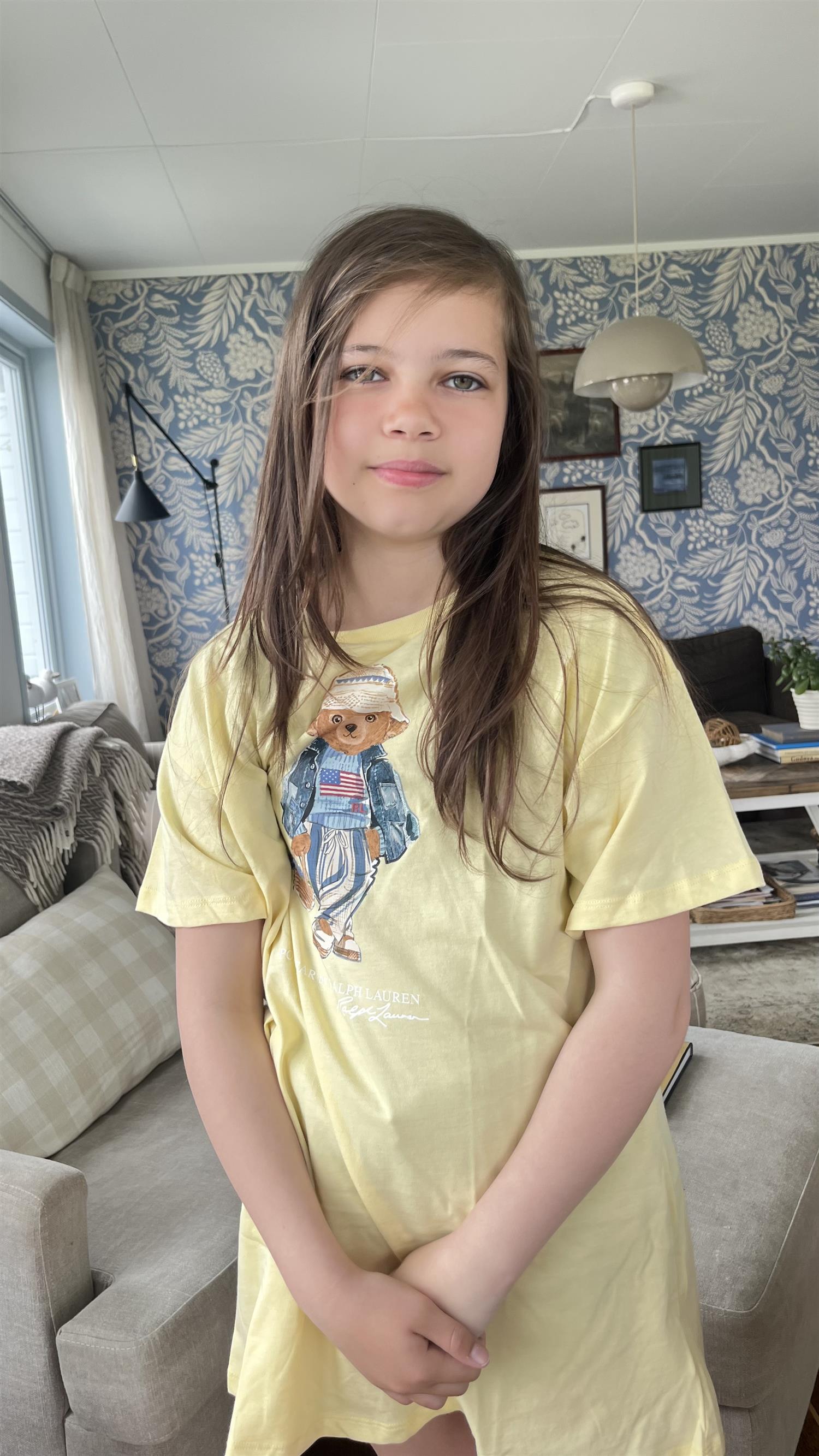 RALPH LAUREN 8-16År Kjole, Jente Lysegul