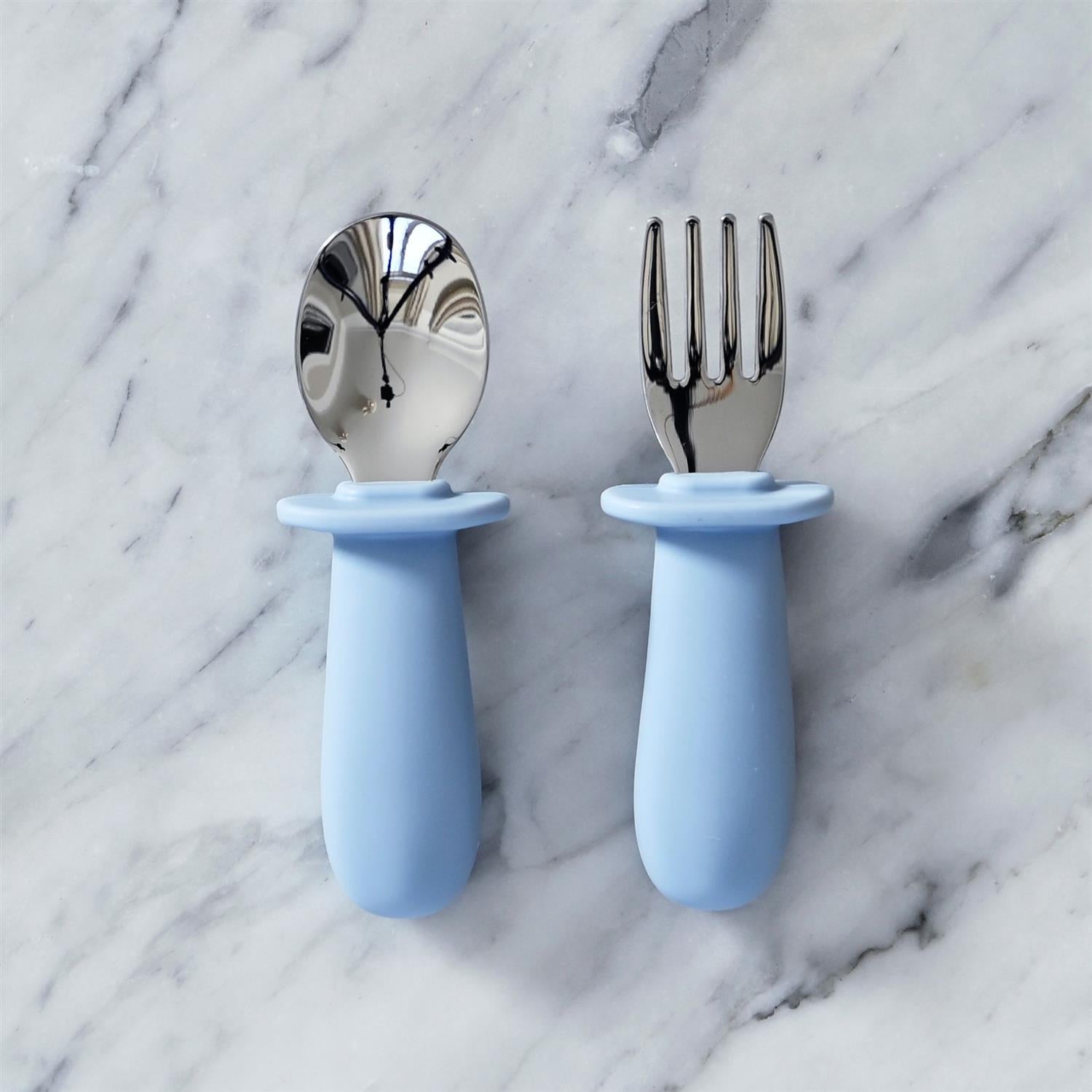 JACK o JUNO Baby Cutlery Set Lys Blå - Farmor Ingvarda