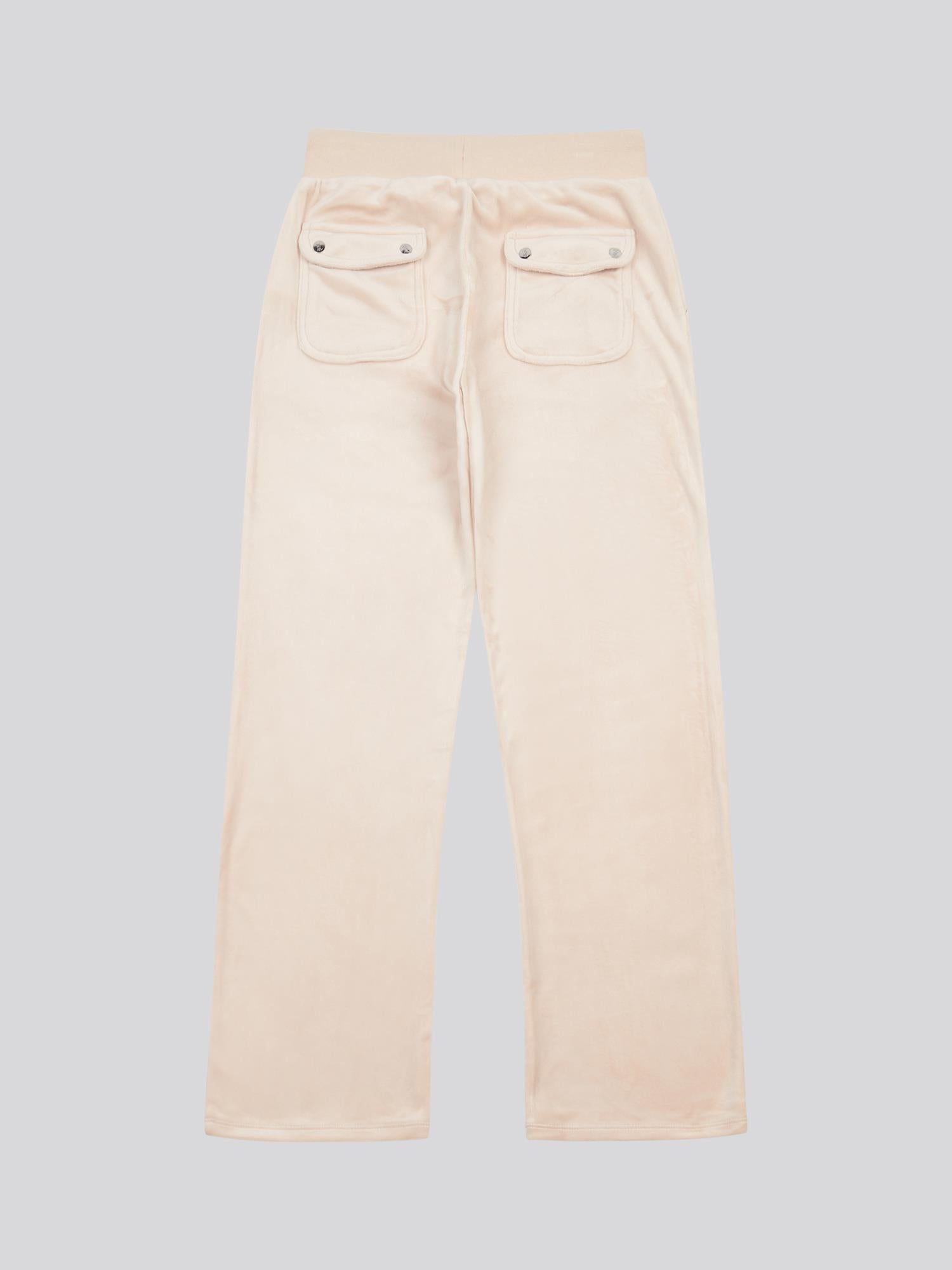 JUICY COUTURE Velourbukse,Pocket Wide Leg Beige - Farmor Ingvarda
