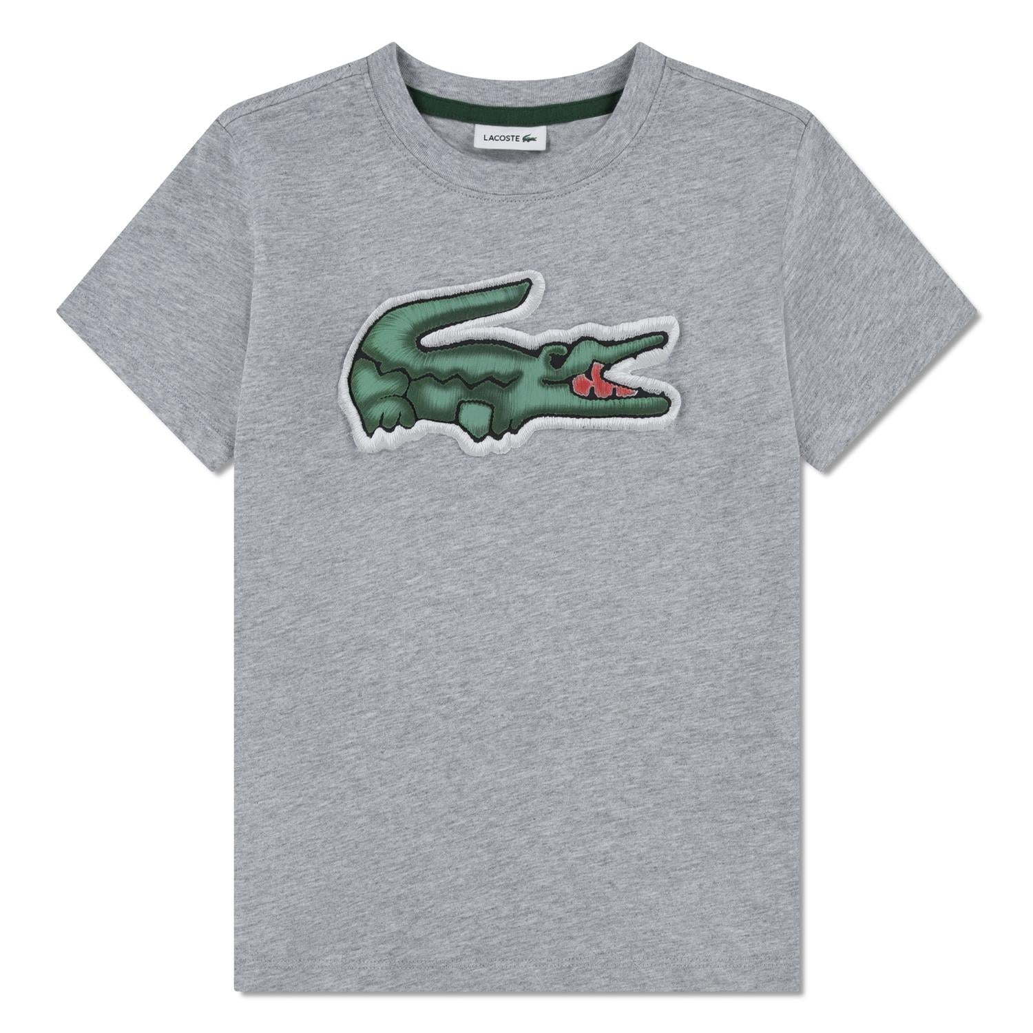 LACOSTE T-skjorte stor logo Grå - Farmor Ingvarda