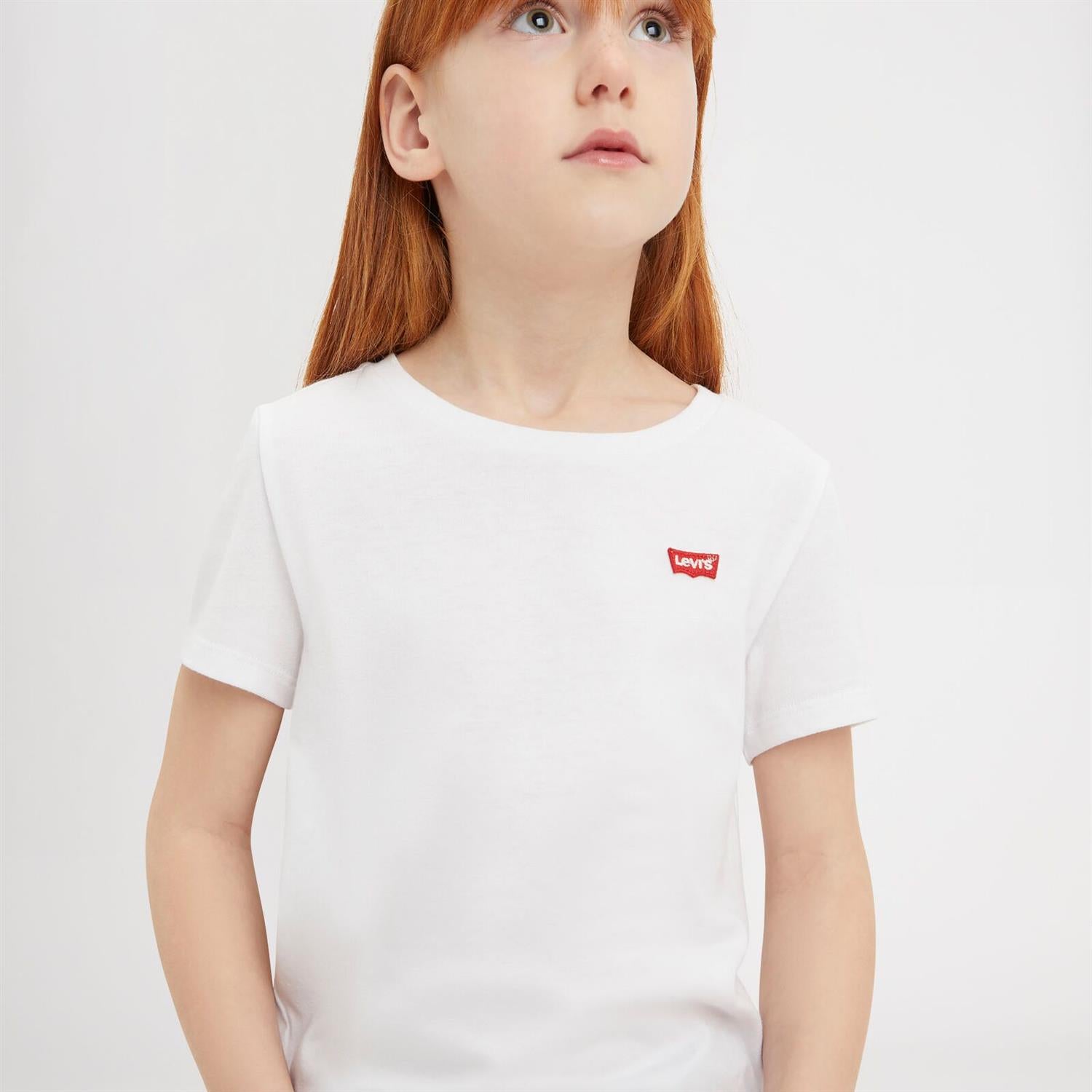 LEVIS 4-14ÅR T-skjorte m/liten logo Hvit - Farmor Ingvarda