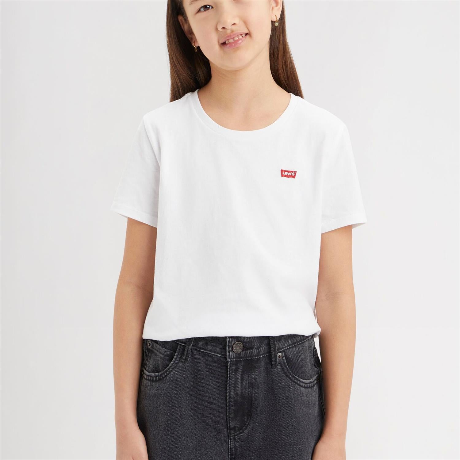 LEVIS 4-14ÅR T-skjorte m/liten logo Hvit - Farmor Ingvarda
