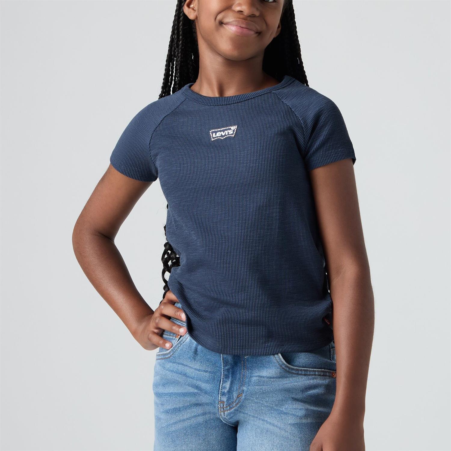 LEVIS T-skjorte Rib Blå - Farmor Ingvarda