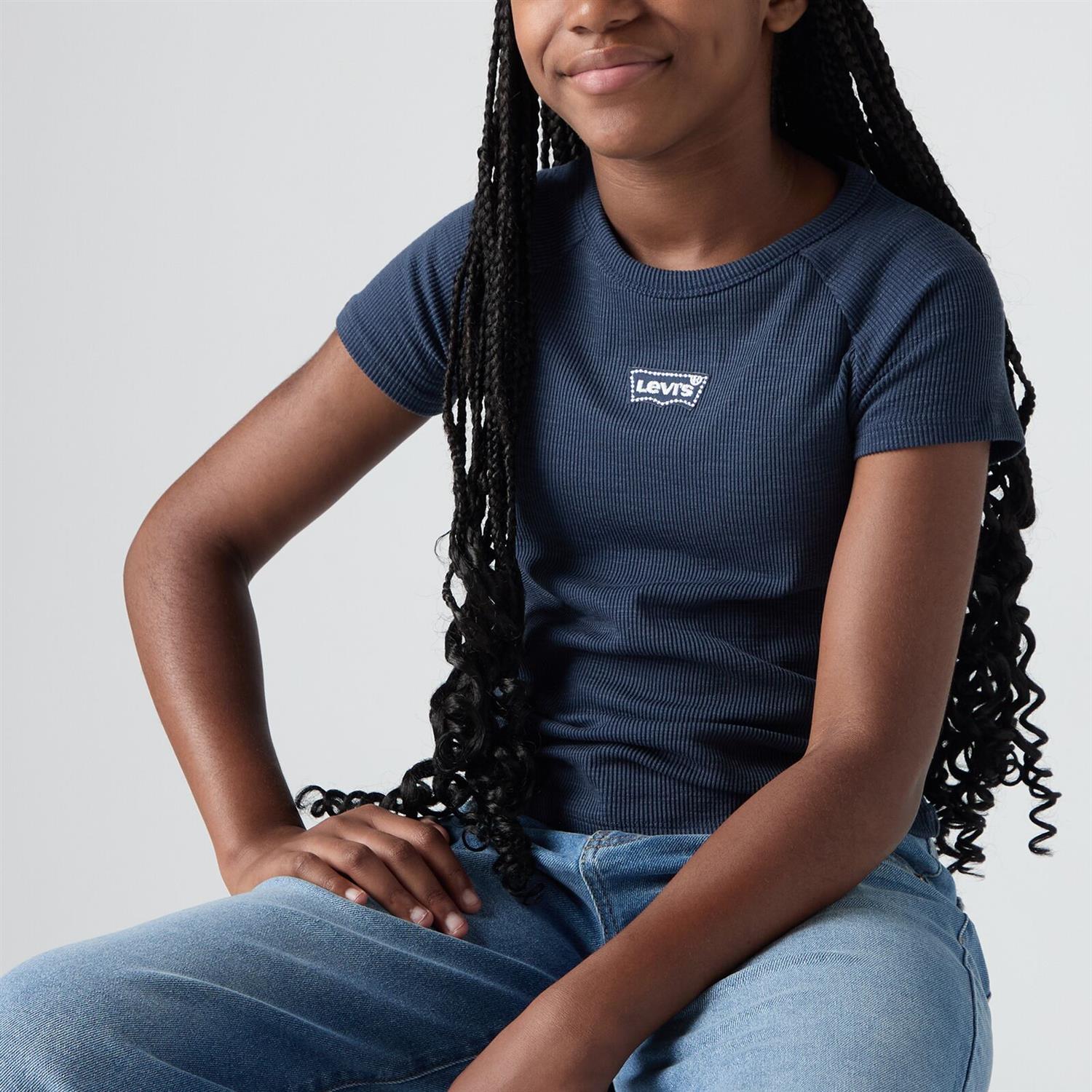 LEVIS T-skjorte Rib Blå - Farmor Ingvarda