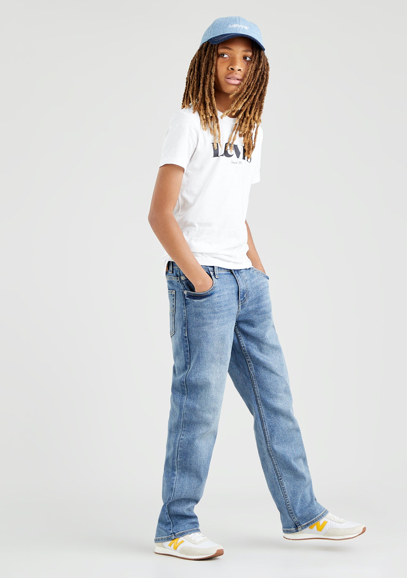 LEVIS 4-14ÅR Loose Taper Mellomblå - Farmor Ingvarda