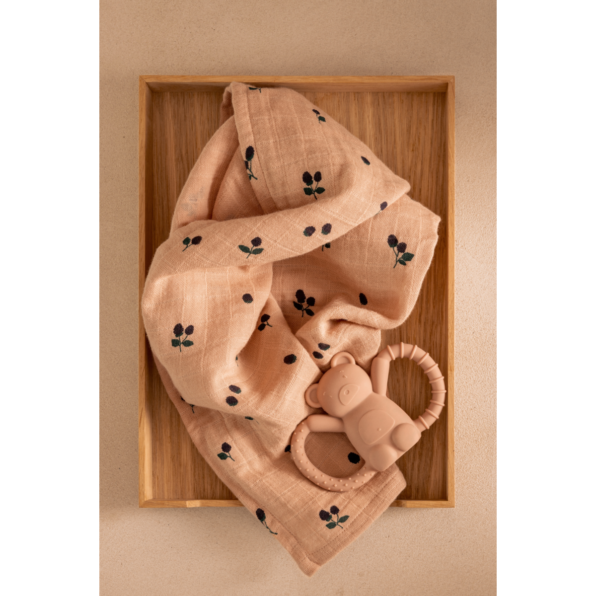 LIEWOOD 2pk Lewis Muslin cloth,Berry - Farmor Ingvarda