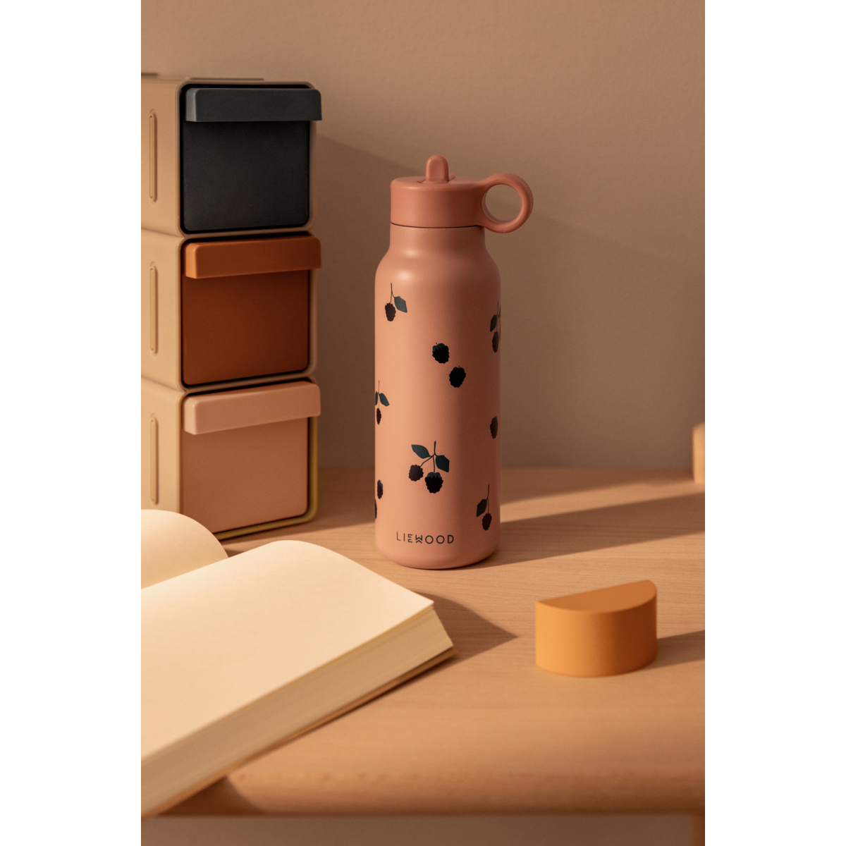 LIEWOOD Falk Water bottle 350ml,Berry Gammelrosa - Farmor Ingvarda